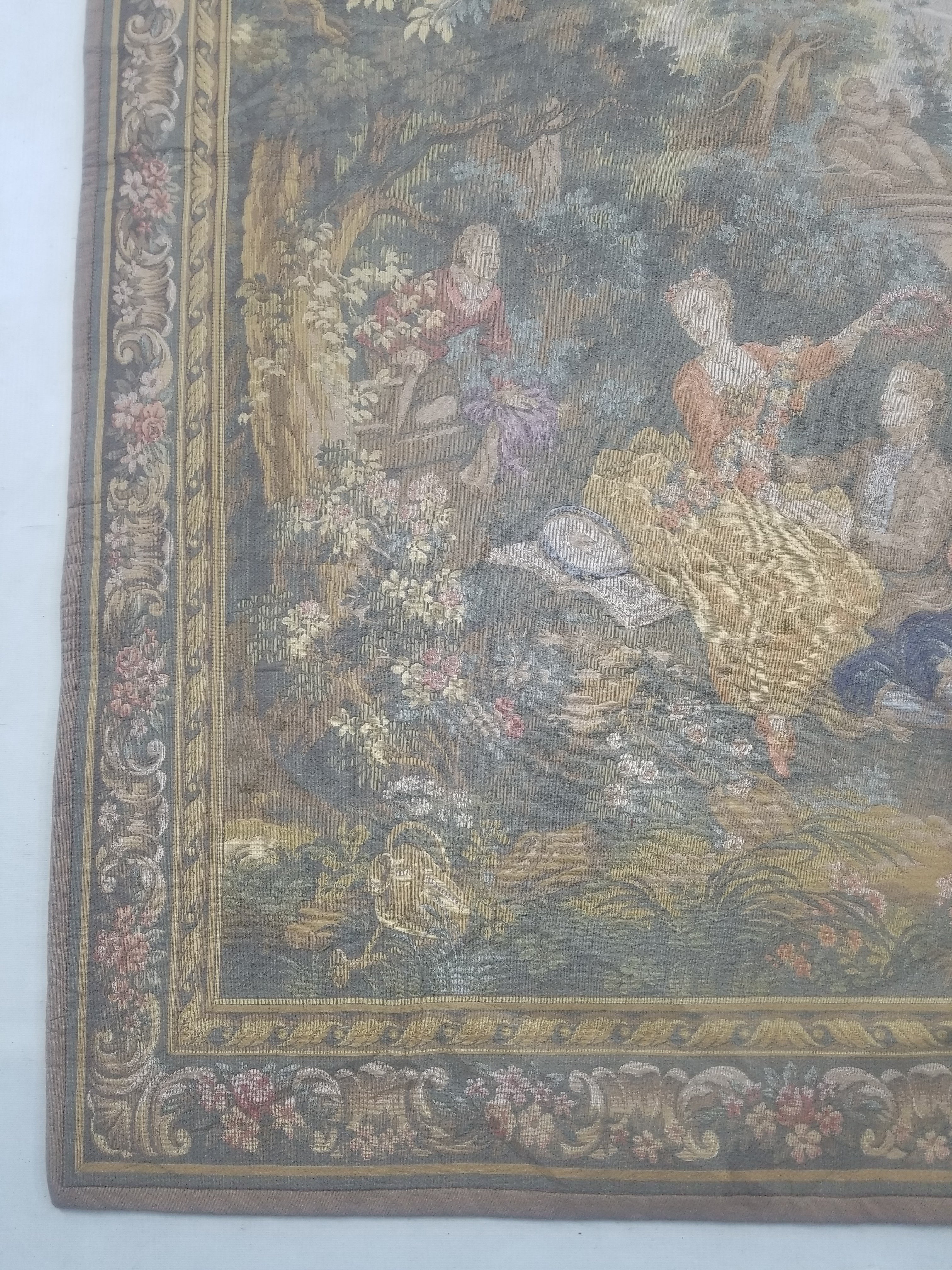 Vintage French Romantic Scene Wall Hanging Tapestry 137x92cm