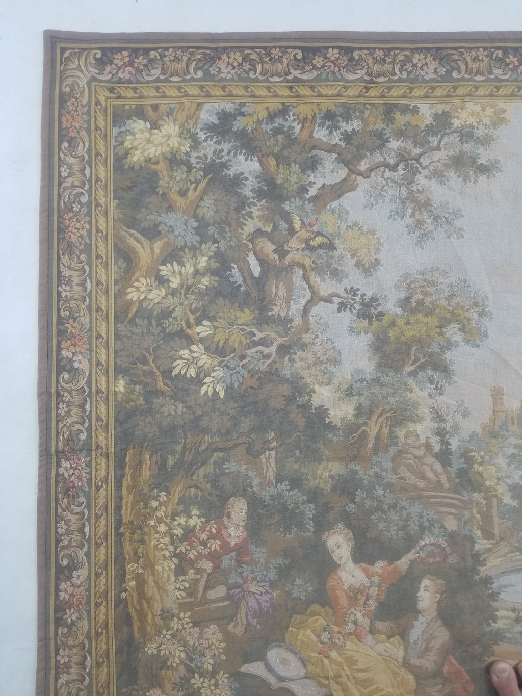 Vintage French Romantic Scene Wall Hanging Tapestry 137x92cm