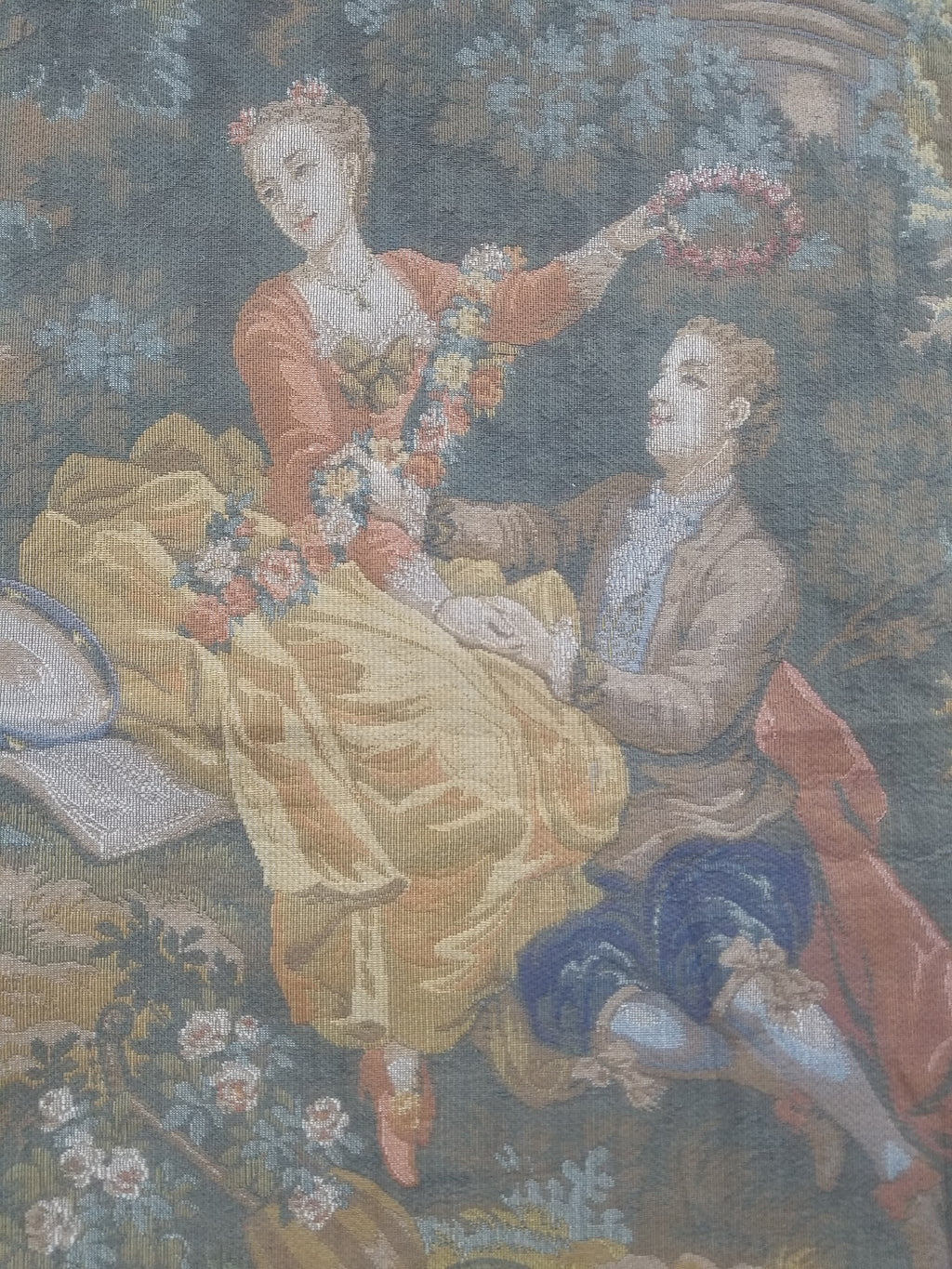 Vintage French Romantic Scene Wall Hanging Tapestry 137x92cm