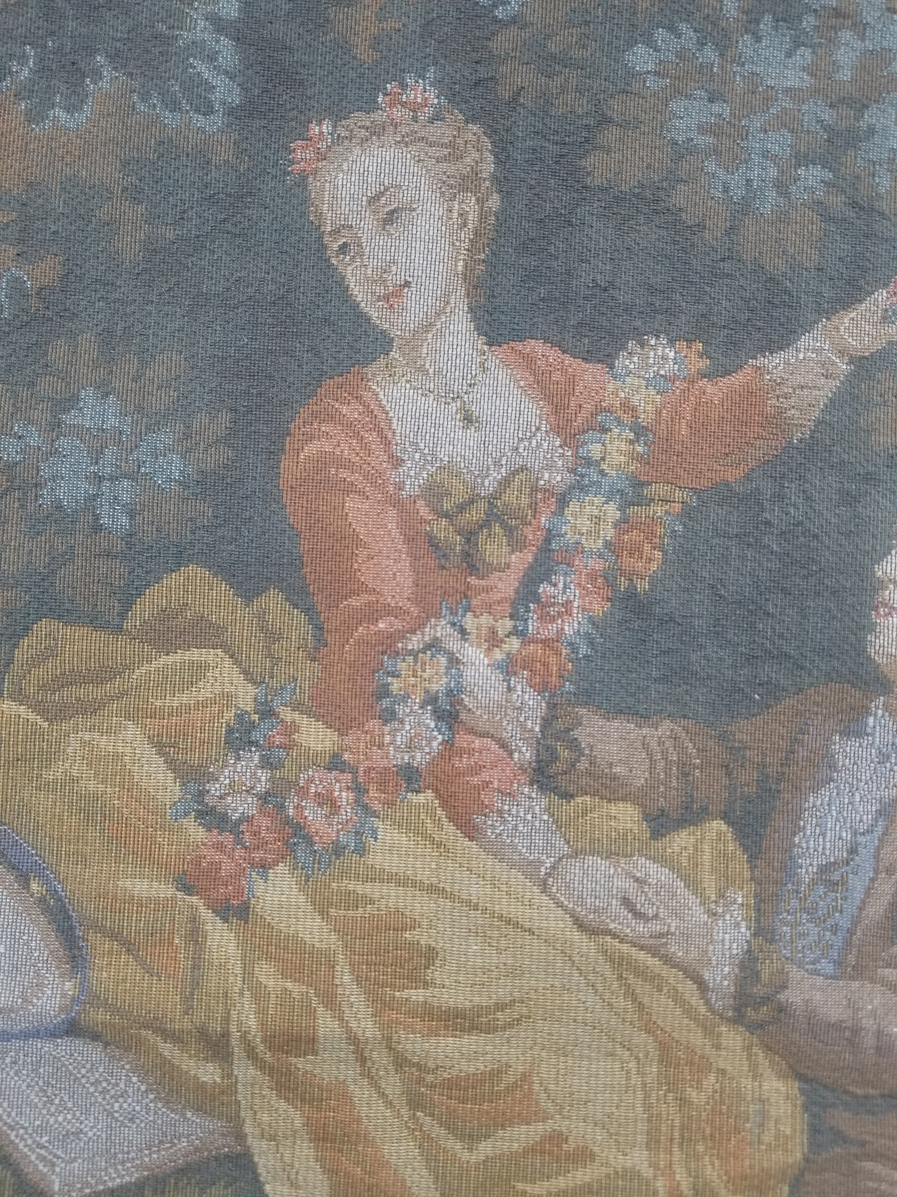 Vintage French Romantic Scene Wall Hanging Tapestry 137x92cm