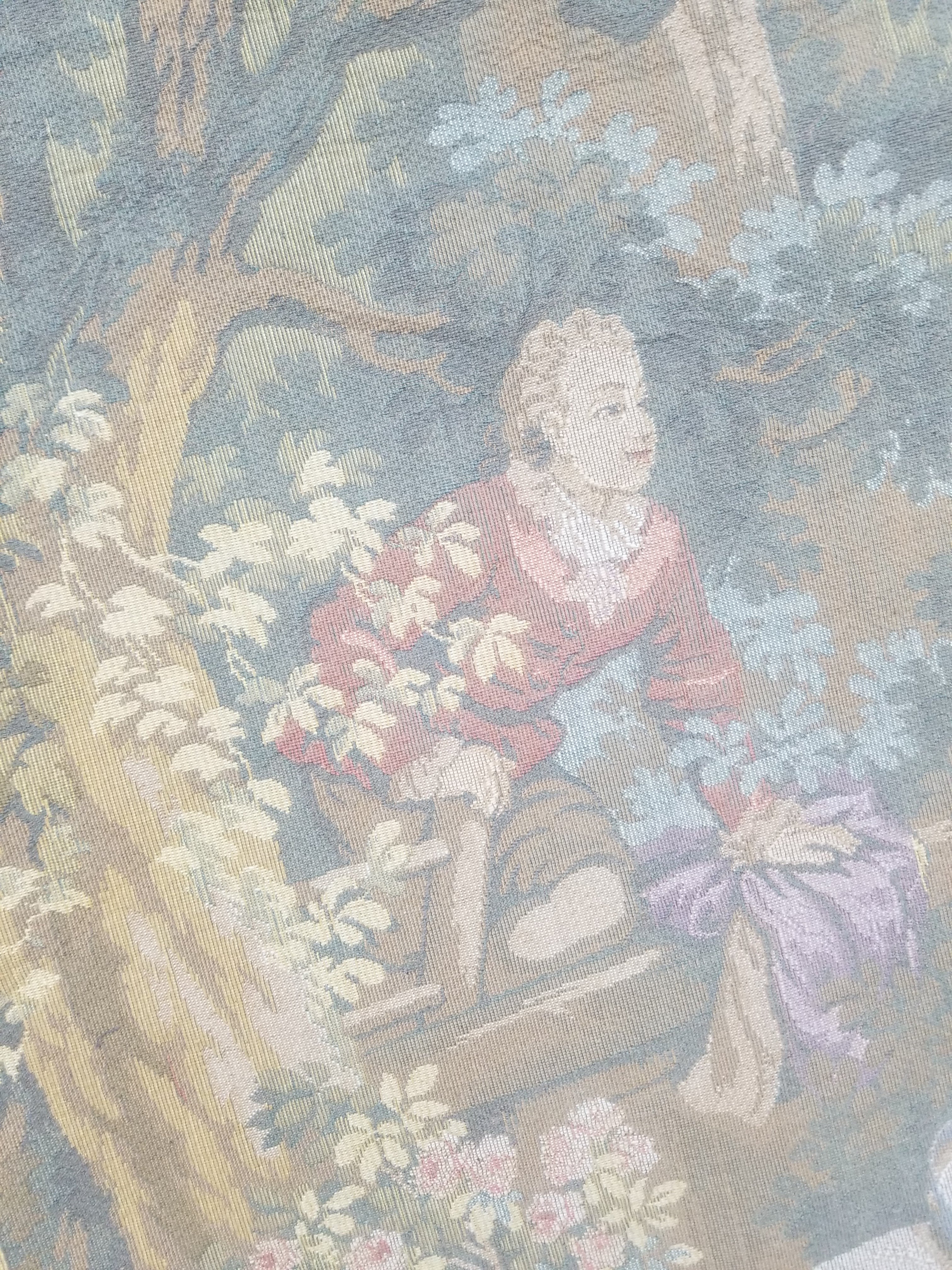 Vintage French Romantic Scene Wall Hanging Tapestry 137x92cm