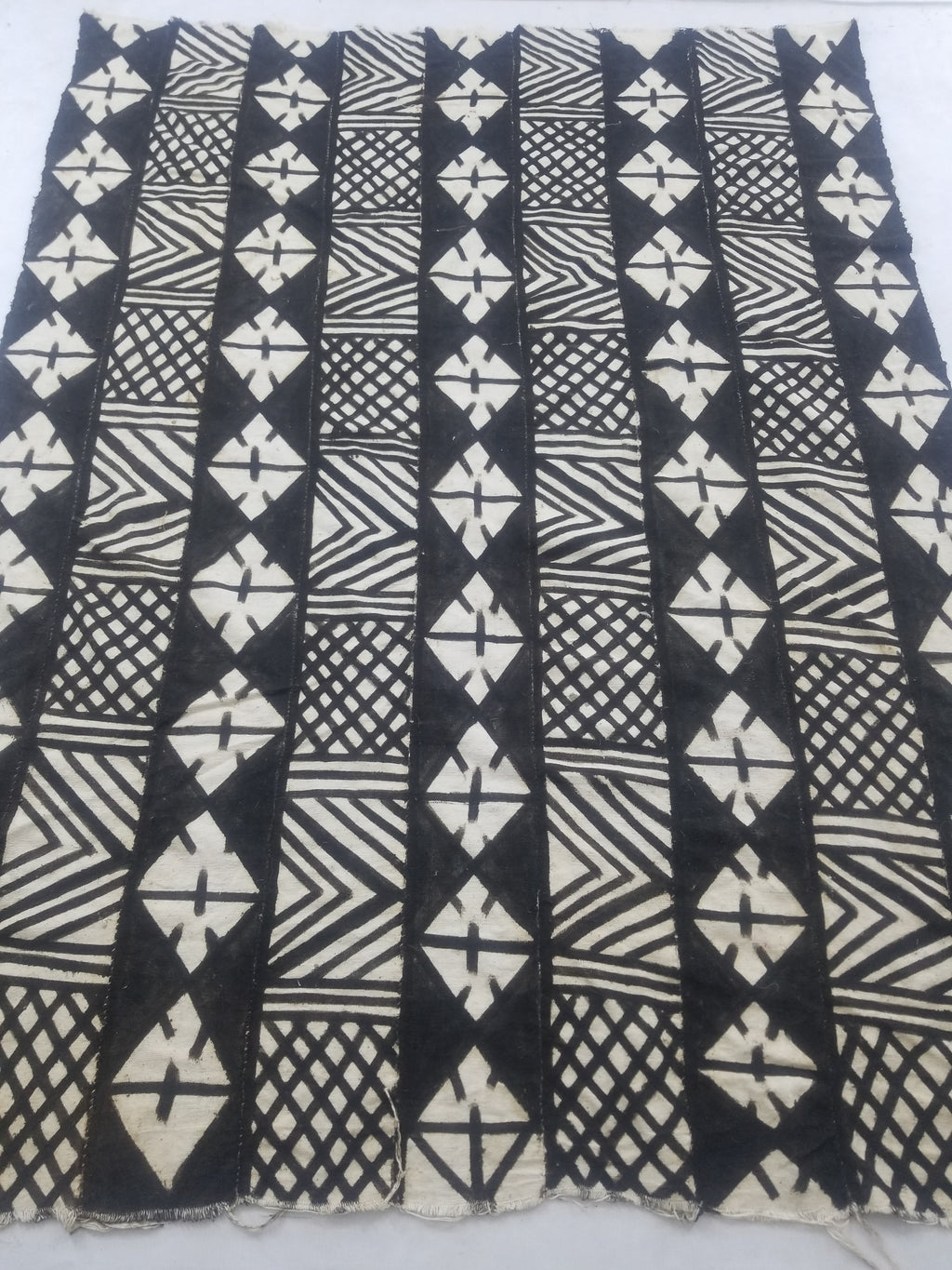 Vintage African Mudcloth Black & White Tribal Textile 166x121cm