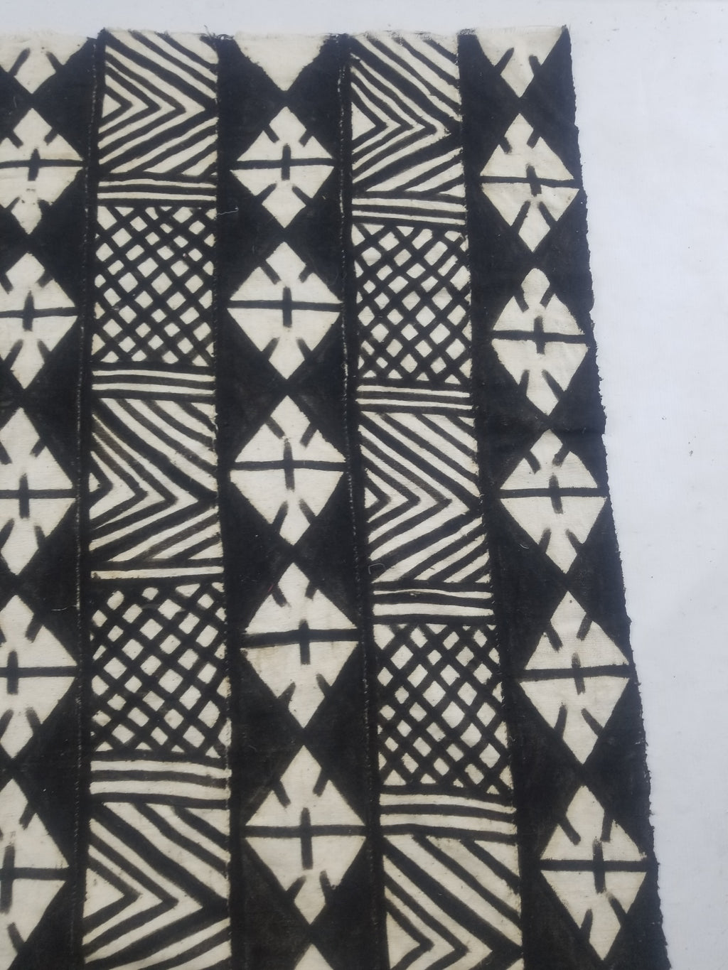 Vintage African Mudcloth Black & White Tribal Textile 166x121cm