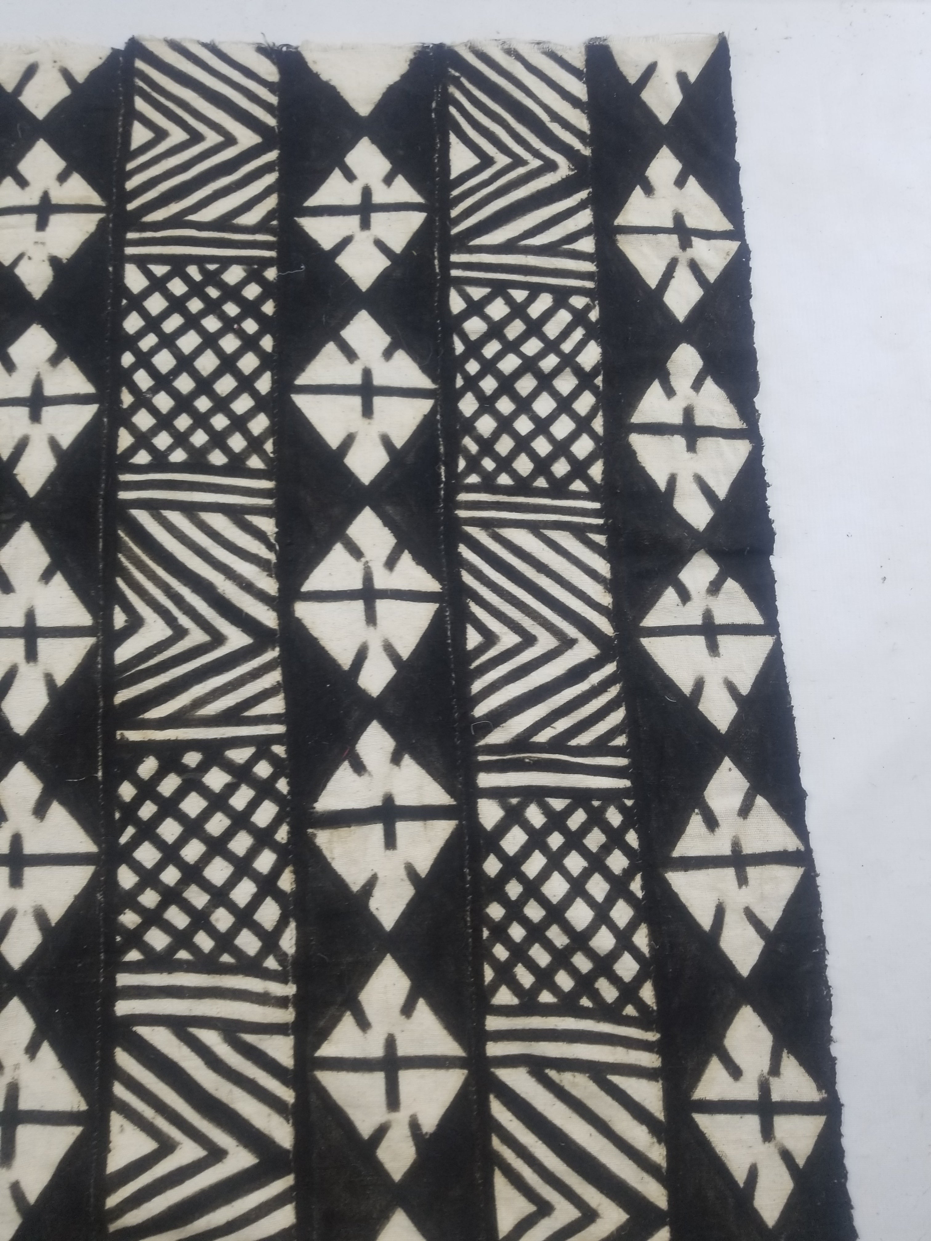 Vintage African Mudcloth Black & White Tribal Textile 166x121cm