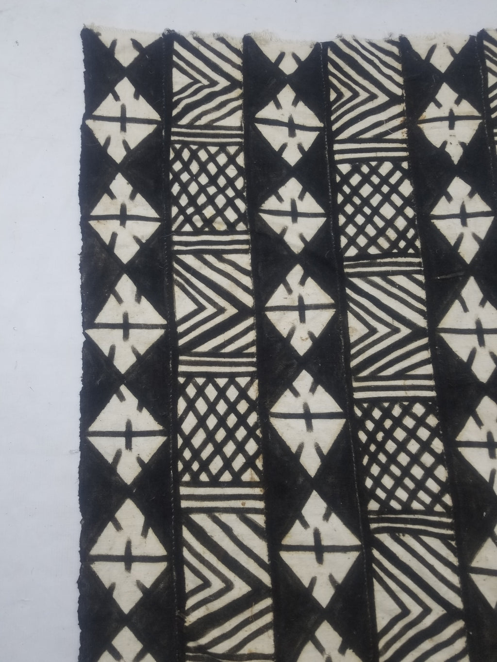Vintage African Mudcloth Black & White Tribal Textile 166x121cm