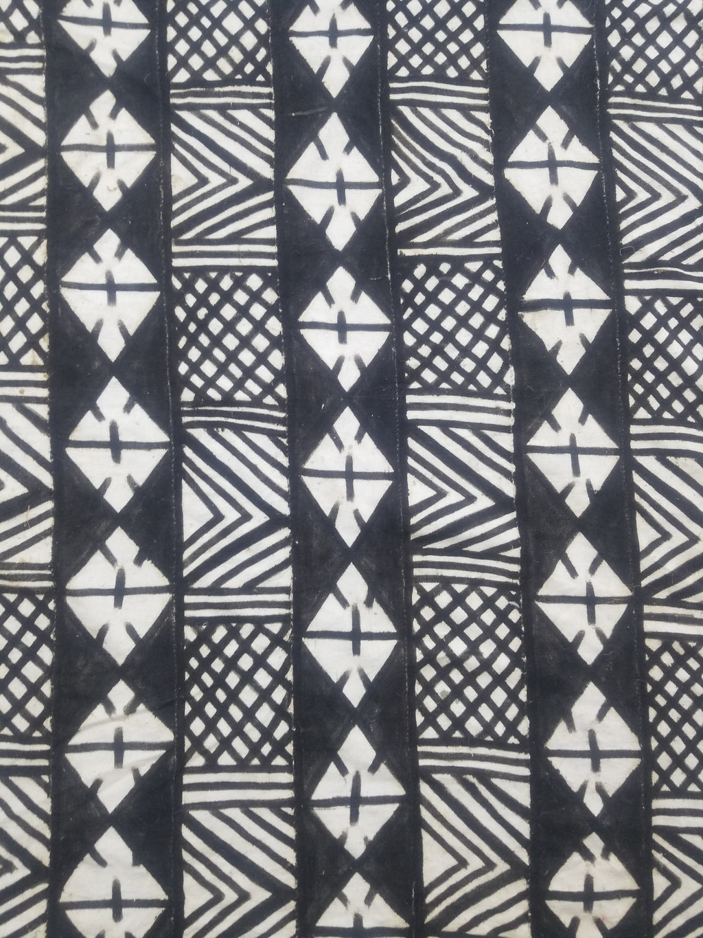 Vintage African Mudcloth Black & White Tribal Textile 166x121cm