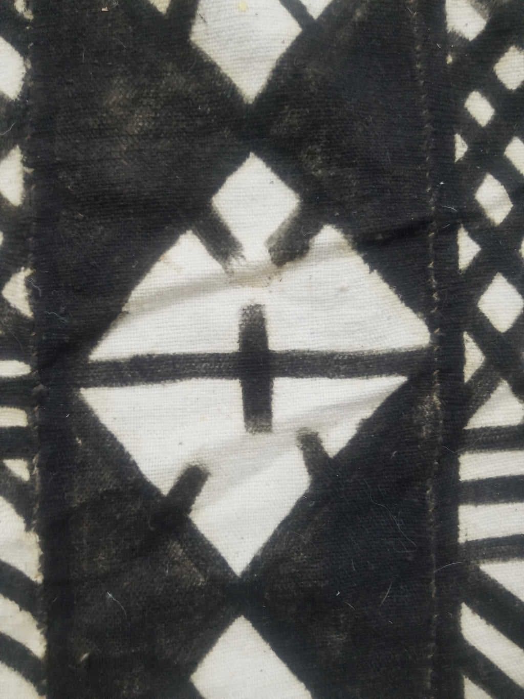 Vintage African Mudcloth Black & White Tribal Textile 166x121cm