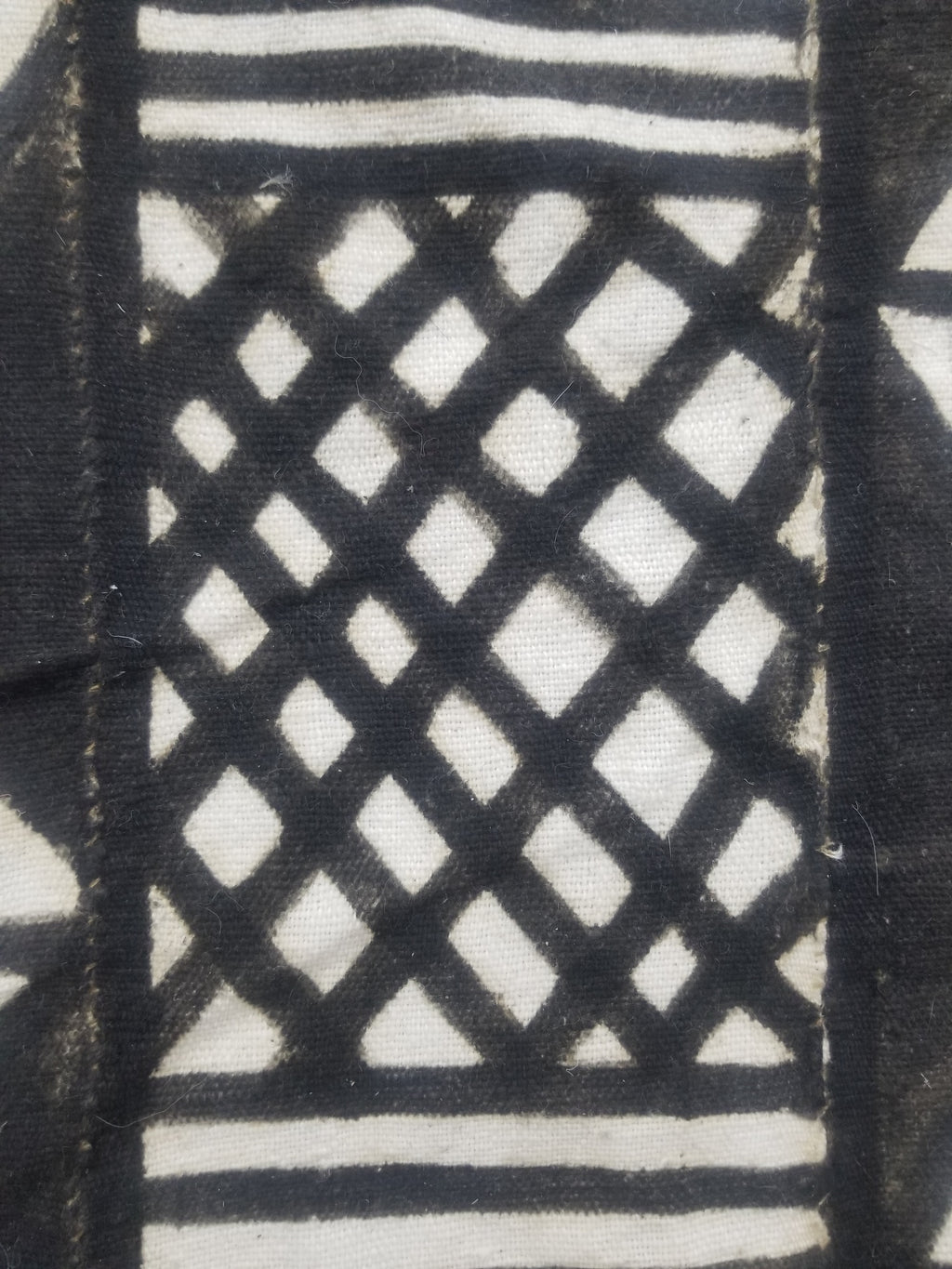 Vintage African Mudcloth Black & White Tribal Textile 166x121cm