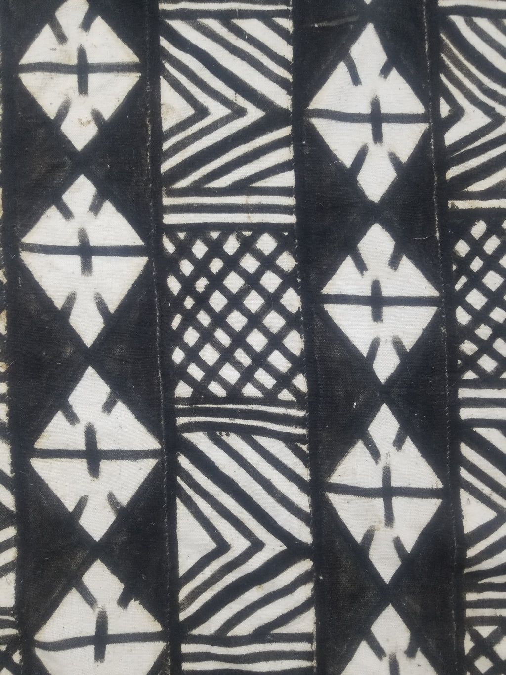 Vintage African Mudcloth Black & White Tribal Textile 166x121cm