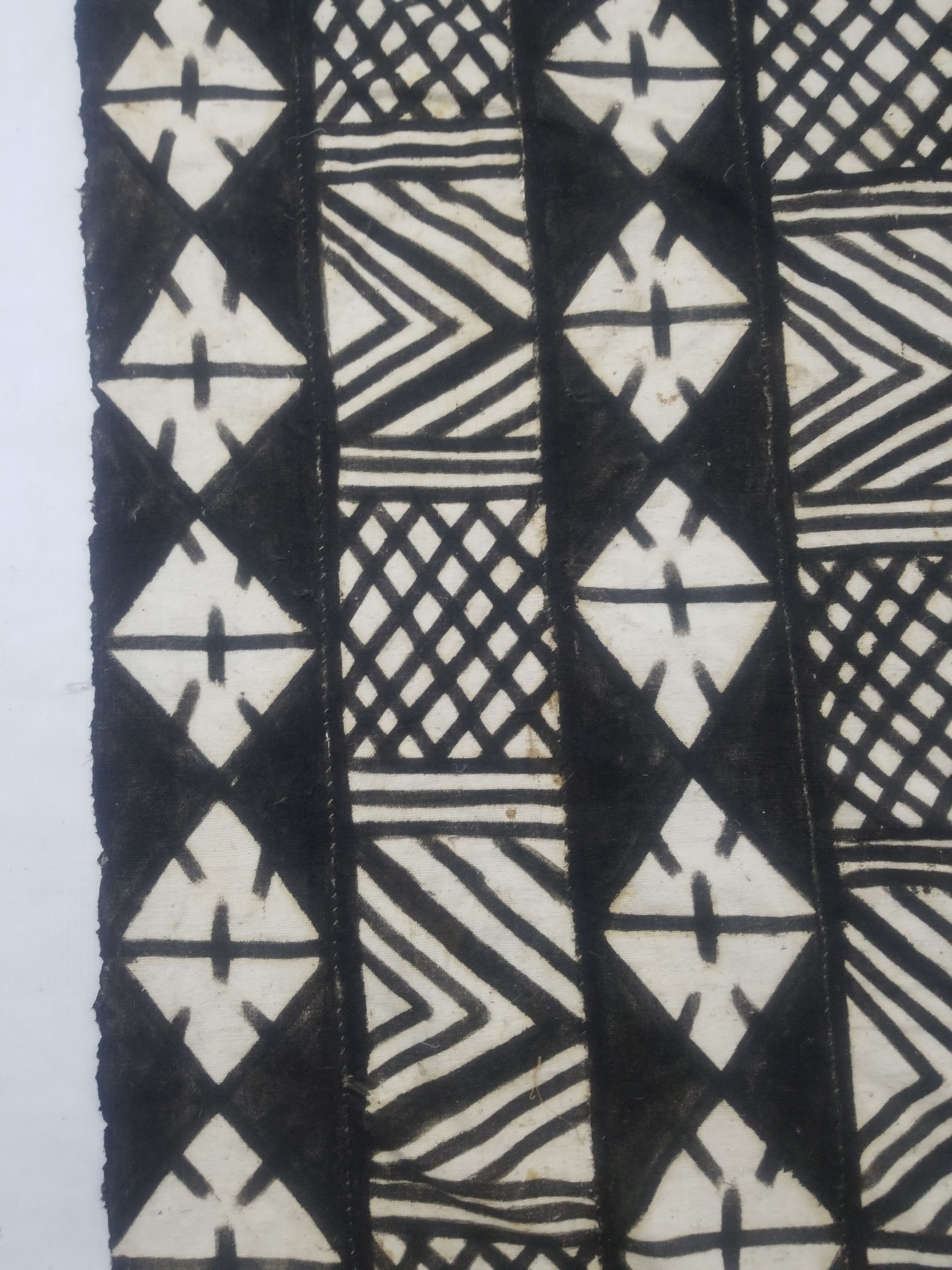 Vintage African Mudcloth Black & White Tribal Textile 166x121cm