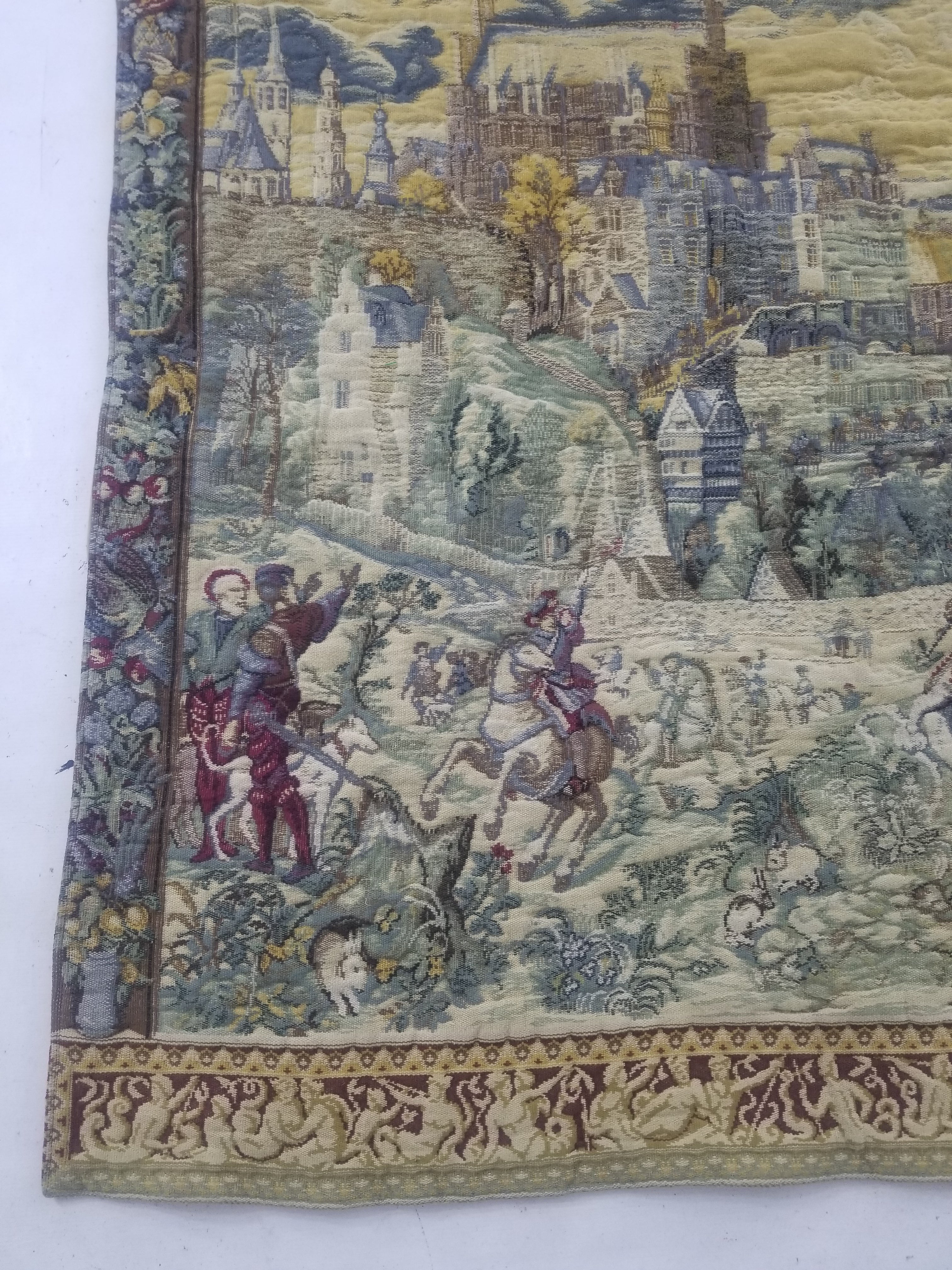 Vintage French The Royal Hunt Scene Wall Hanging Tapestry 201x126cm
