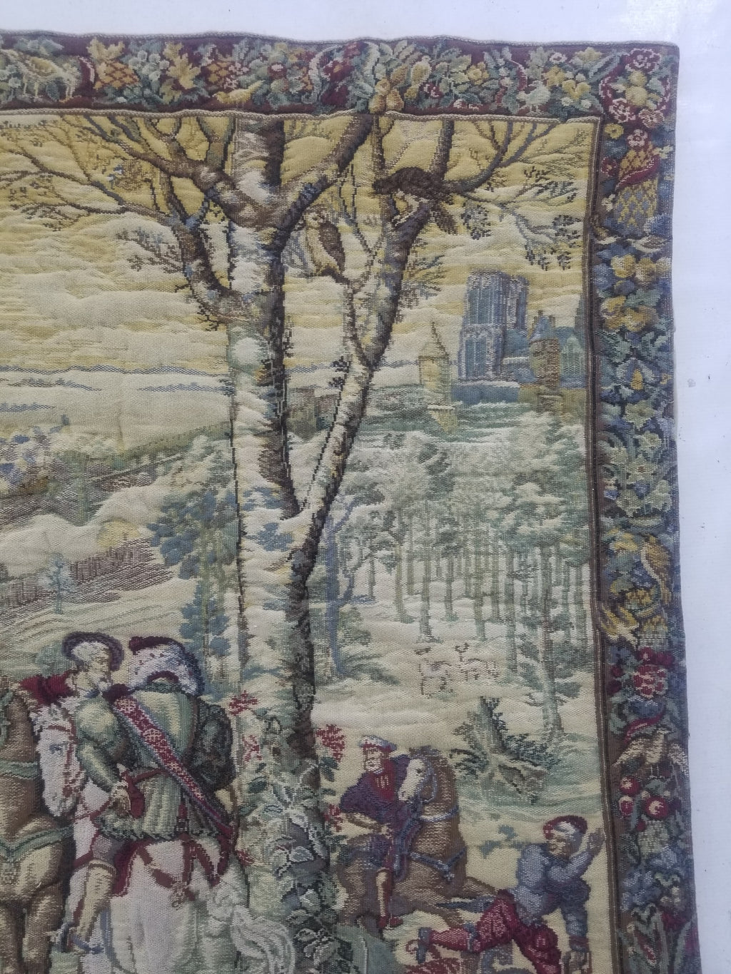Vintage French The Royal Hunt Scene Wall Hanging Tapestry 201x126cm
