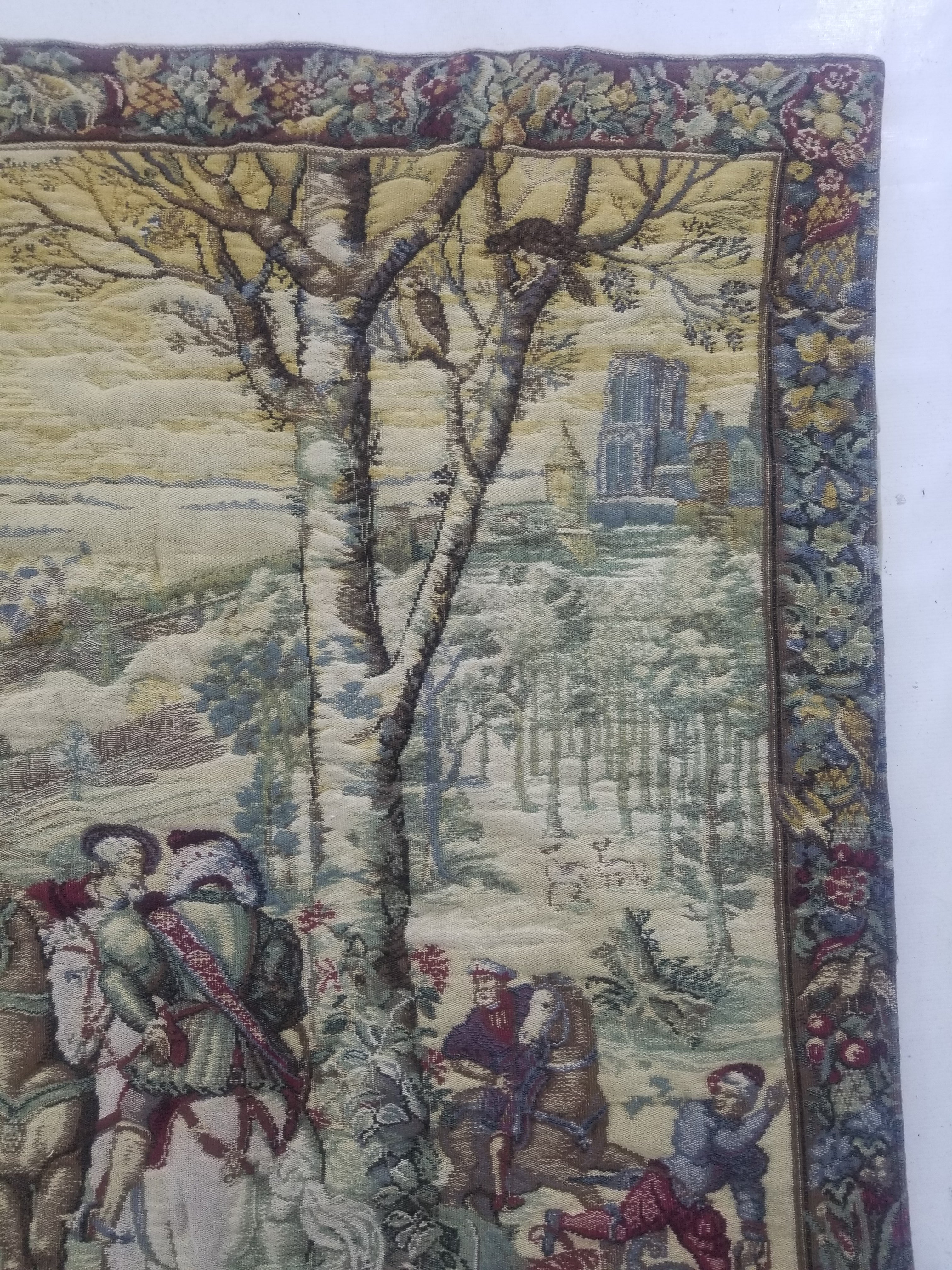 Vintage French The Royal Hunt Scene Wall Hanging Tapestry 201x126cm