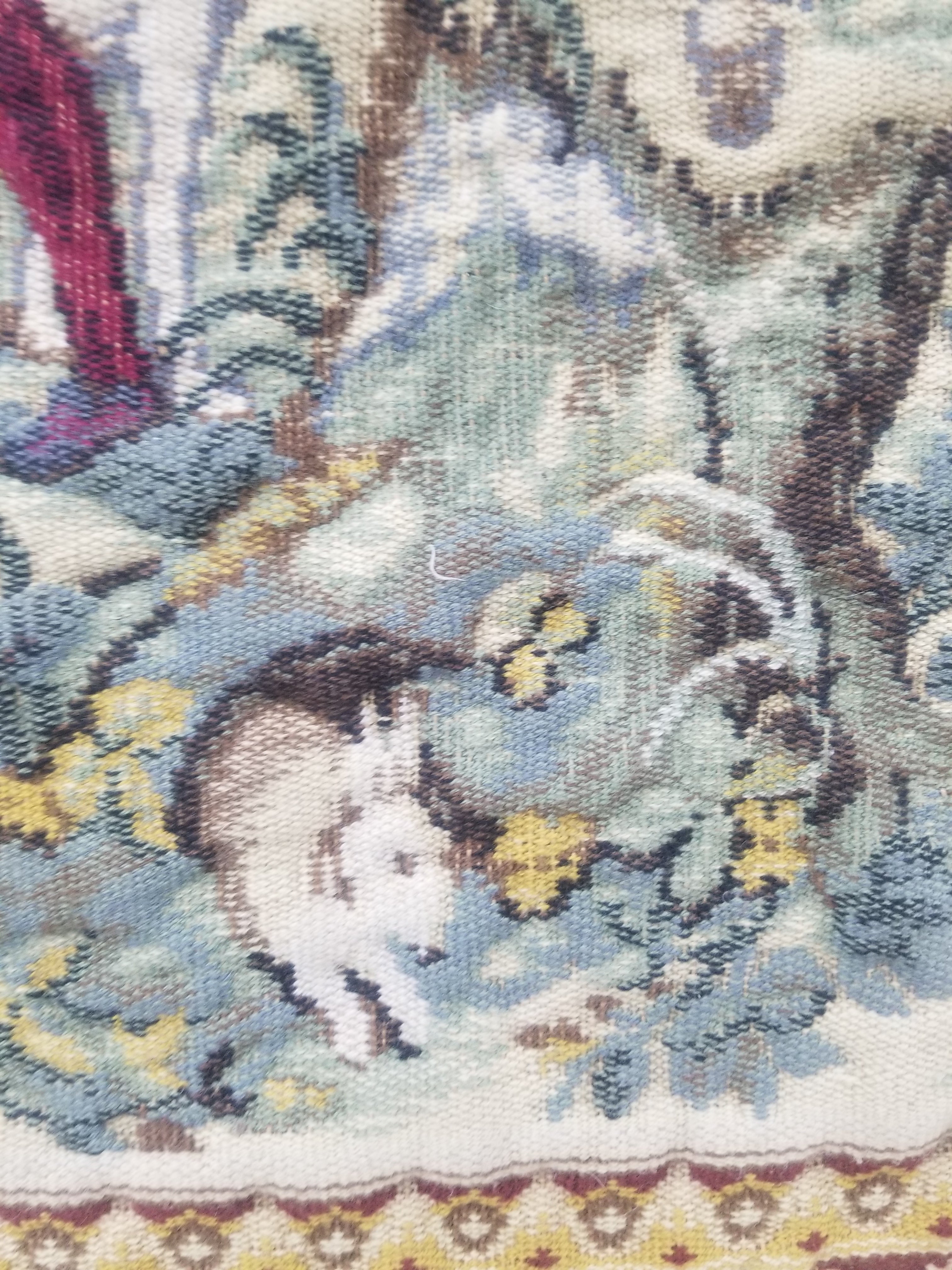 Vintage French The Royal Hunt Scene Wall Hanging Tapestry 201x126cm