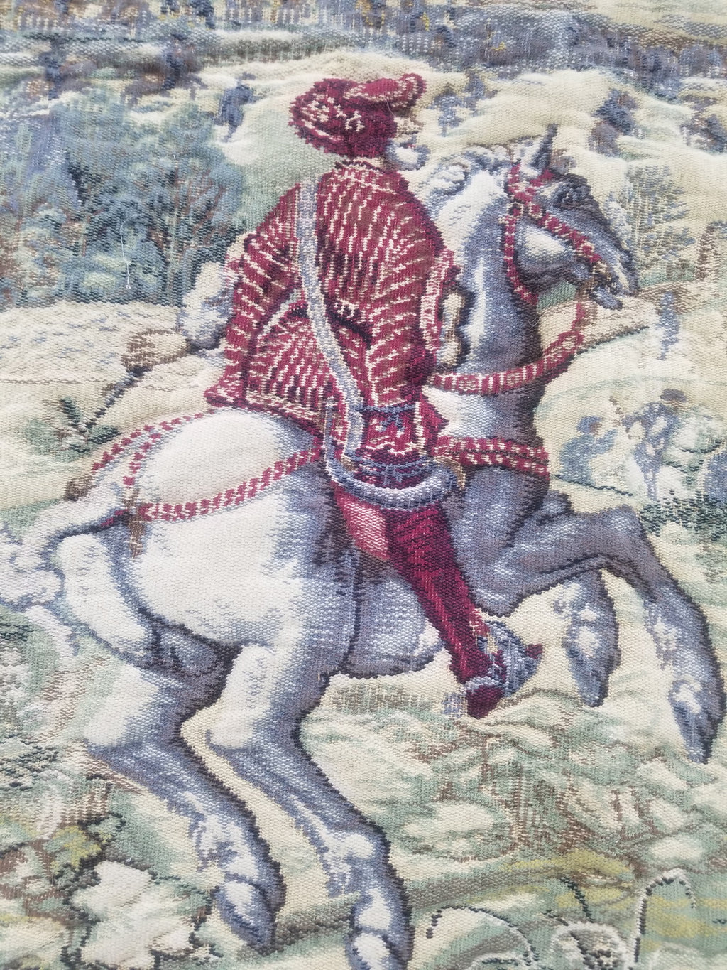 Vintage French The Royal Hunt Scene Wall Hanging Tapestry 201x126cm