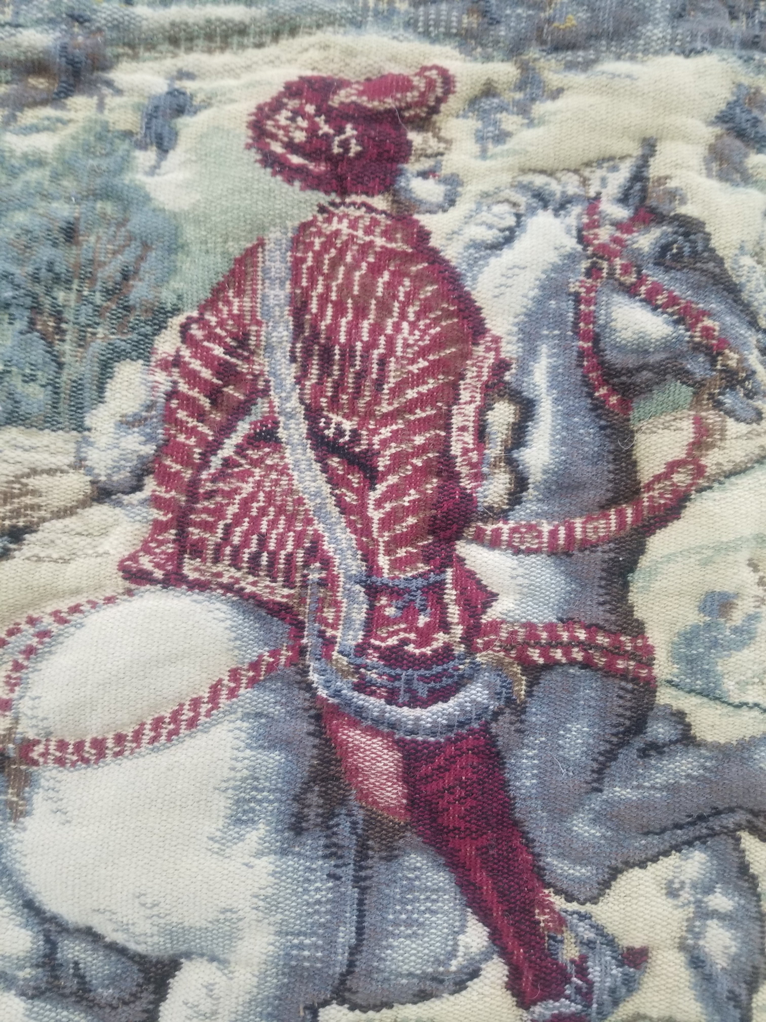 Vintage French The Royal Hunt Scene Wall Hanging Tapestry 201x126cm
