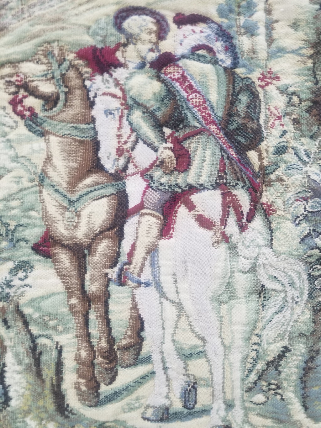 Vintage French The Royal Hunt Scene Wall Hanging Tapestry 201x126cm