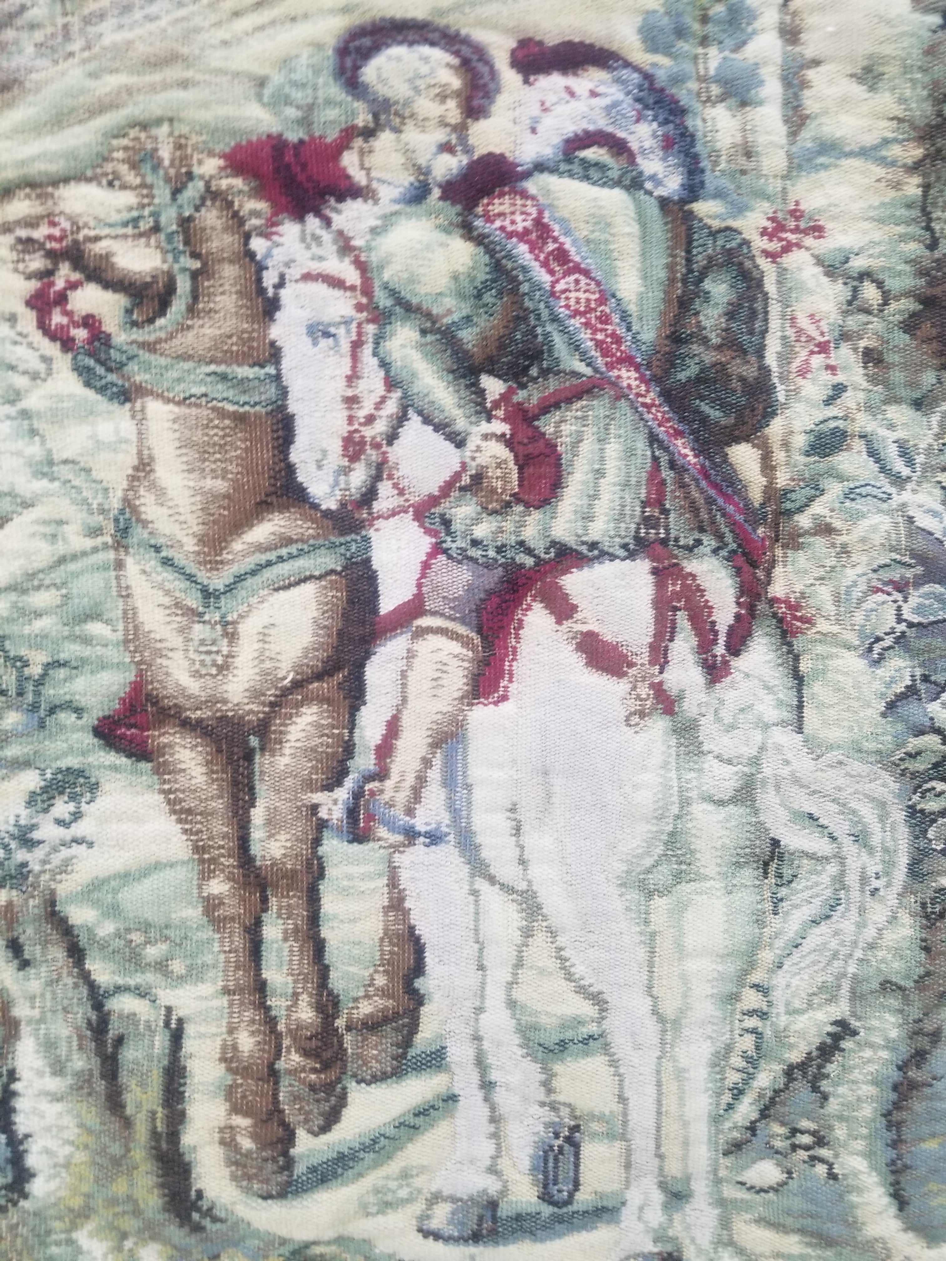Vintage French The Royal Hunt Scene Wall Hanging Tapestry 201x126cm