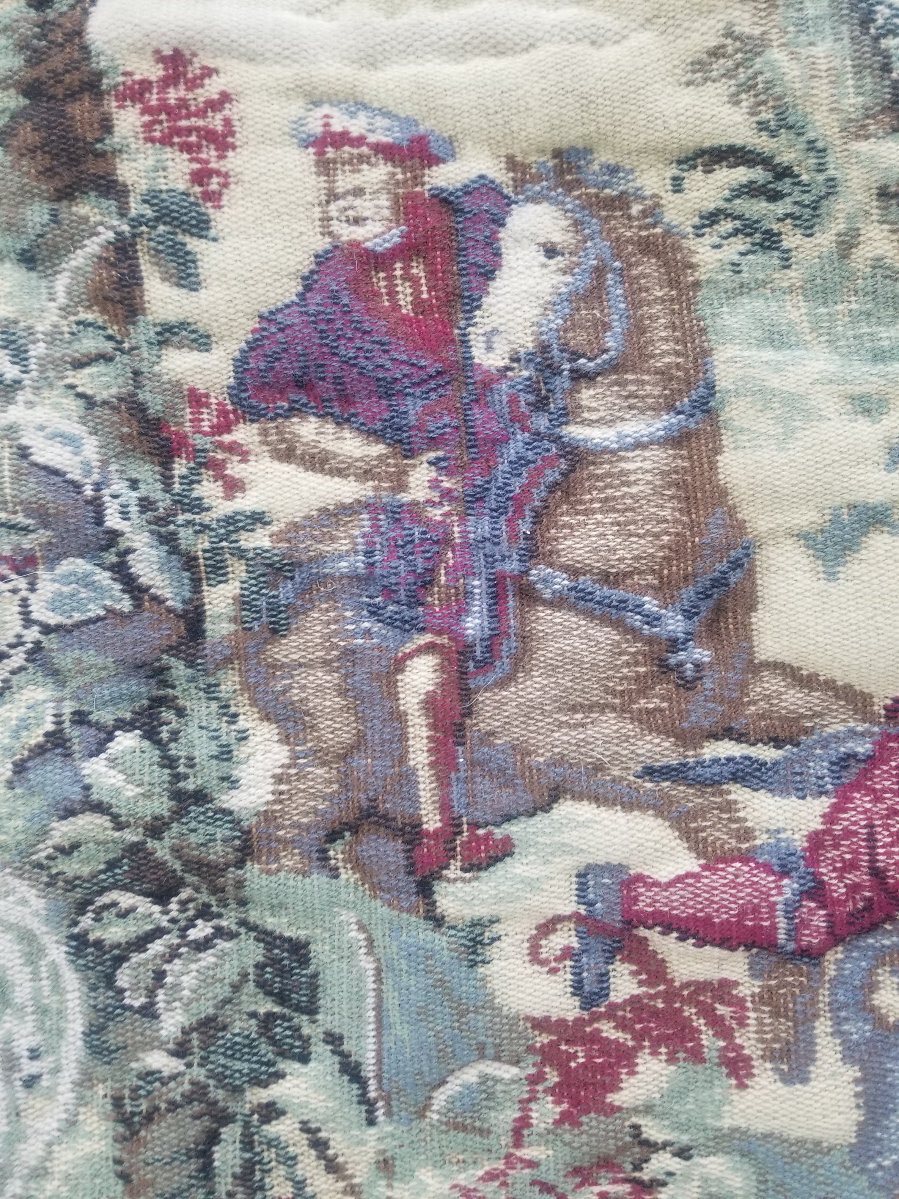 Vintage French The Royal Hunt Scene Wall Hanging Tapestry 201x126cm