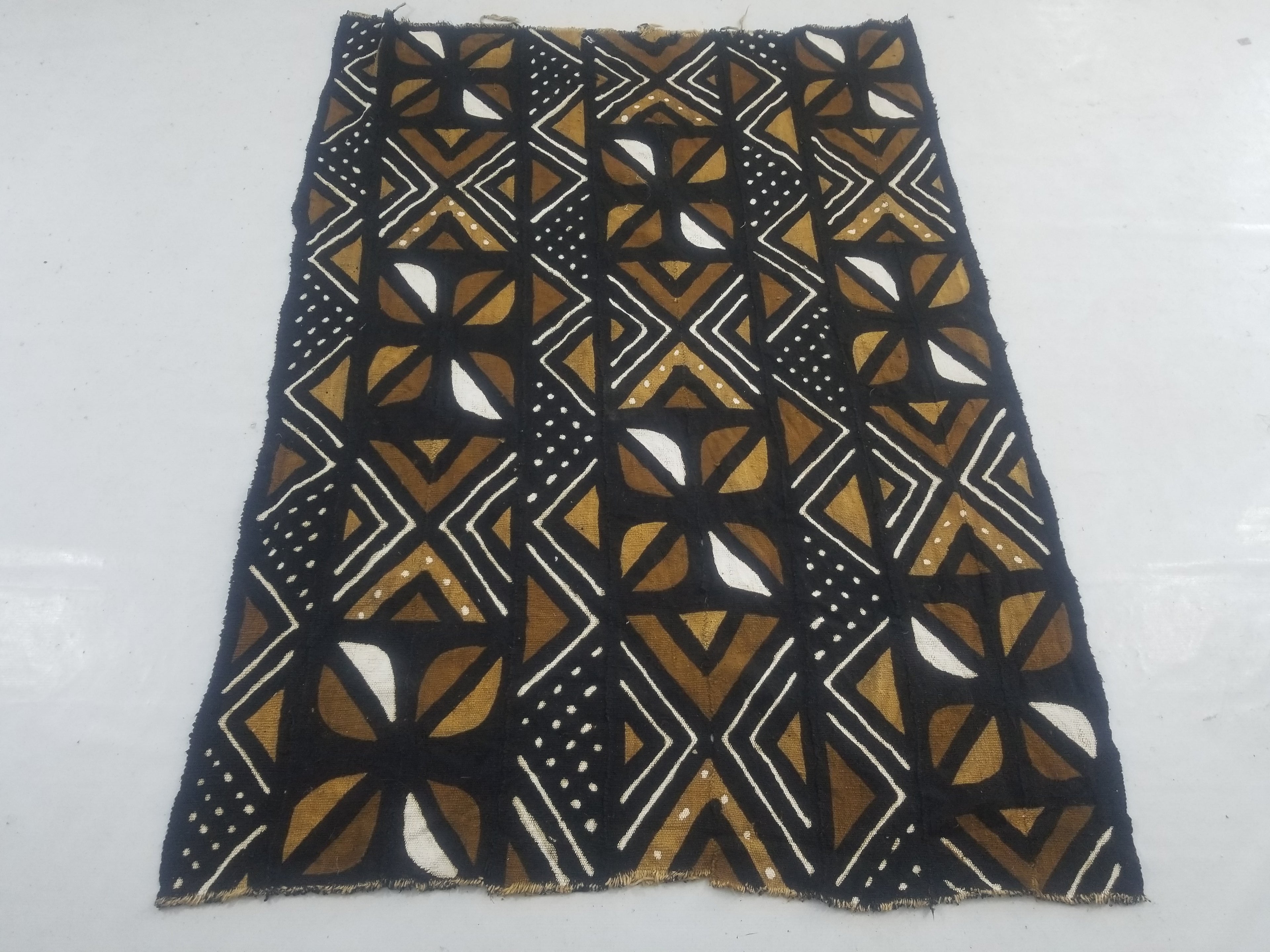 Vintage Traditional Handwoven African Mud Cloth Textile 159x114cm