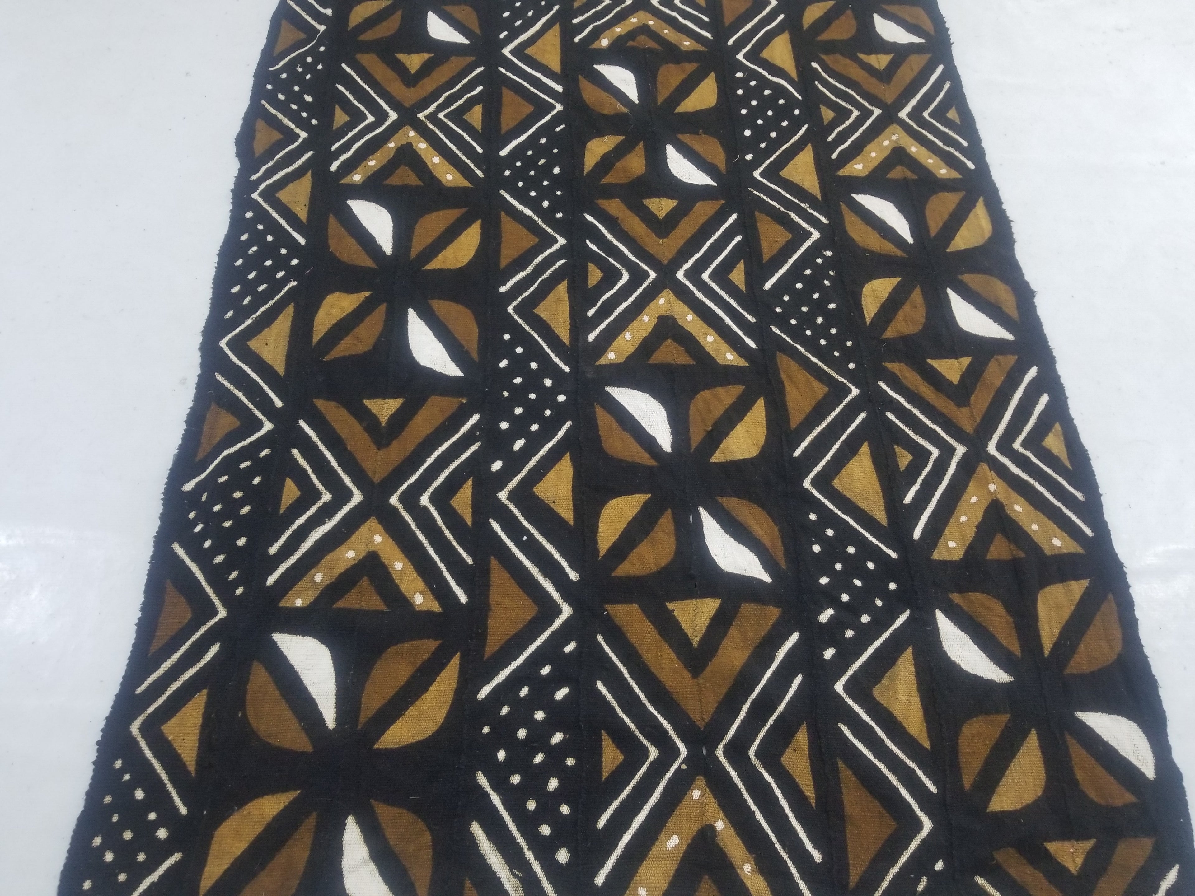 Vintage Traditional Handwoven African Mud Cloth Textile 159x114cm
