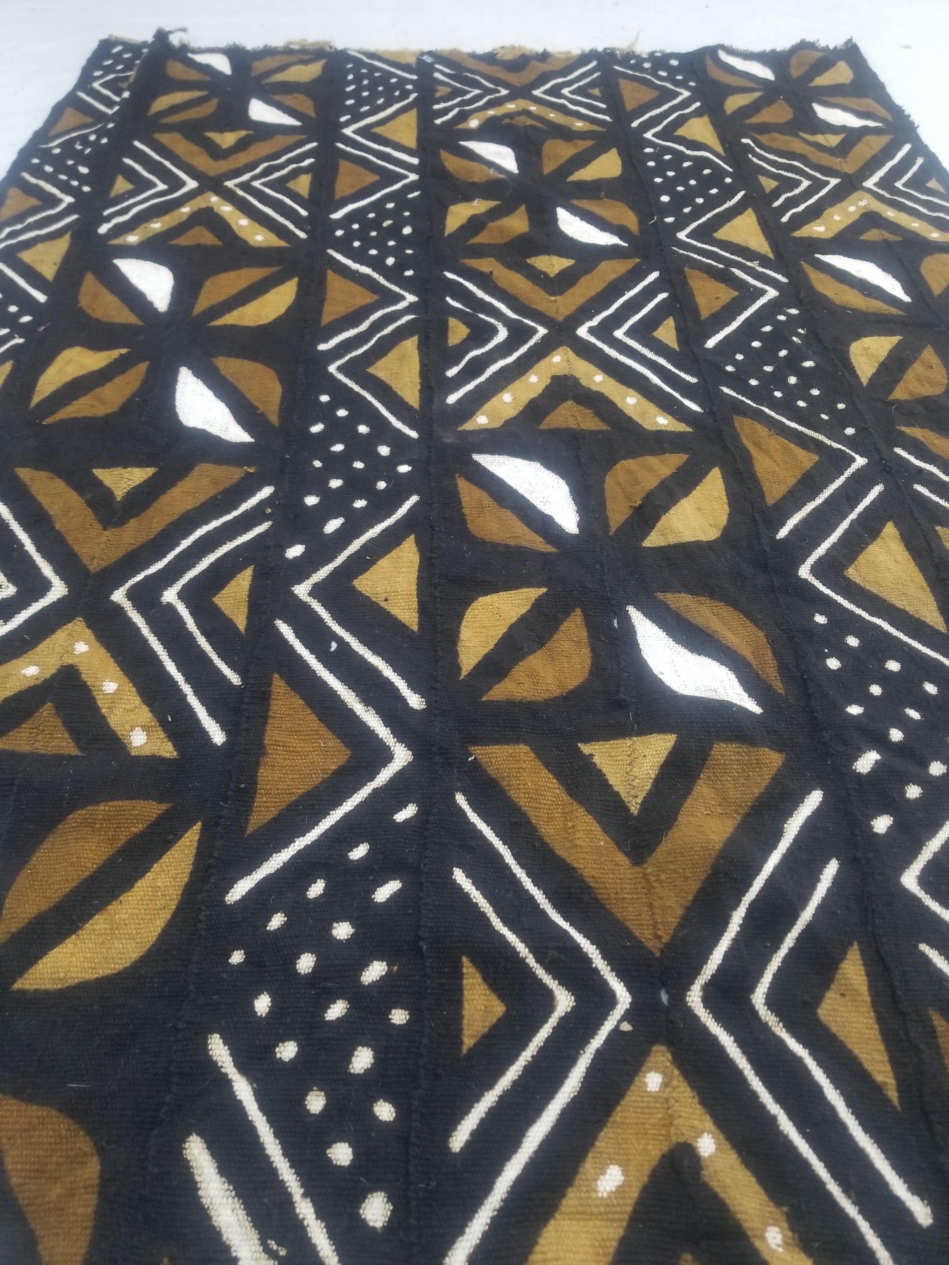 Vintage Traditional Handwoven African Mud Cloth Textile 159x114cm