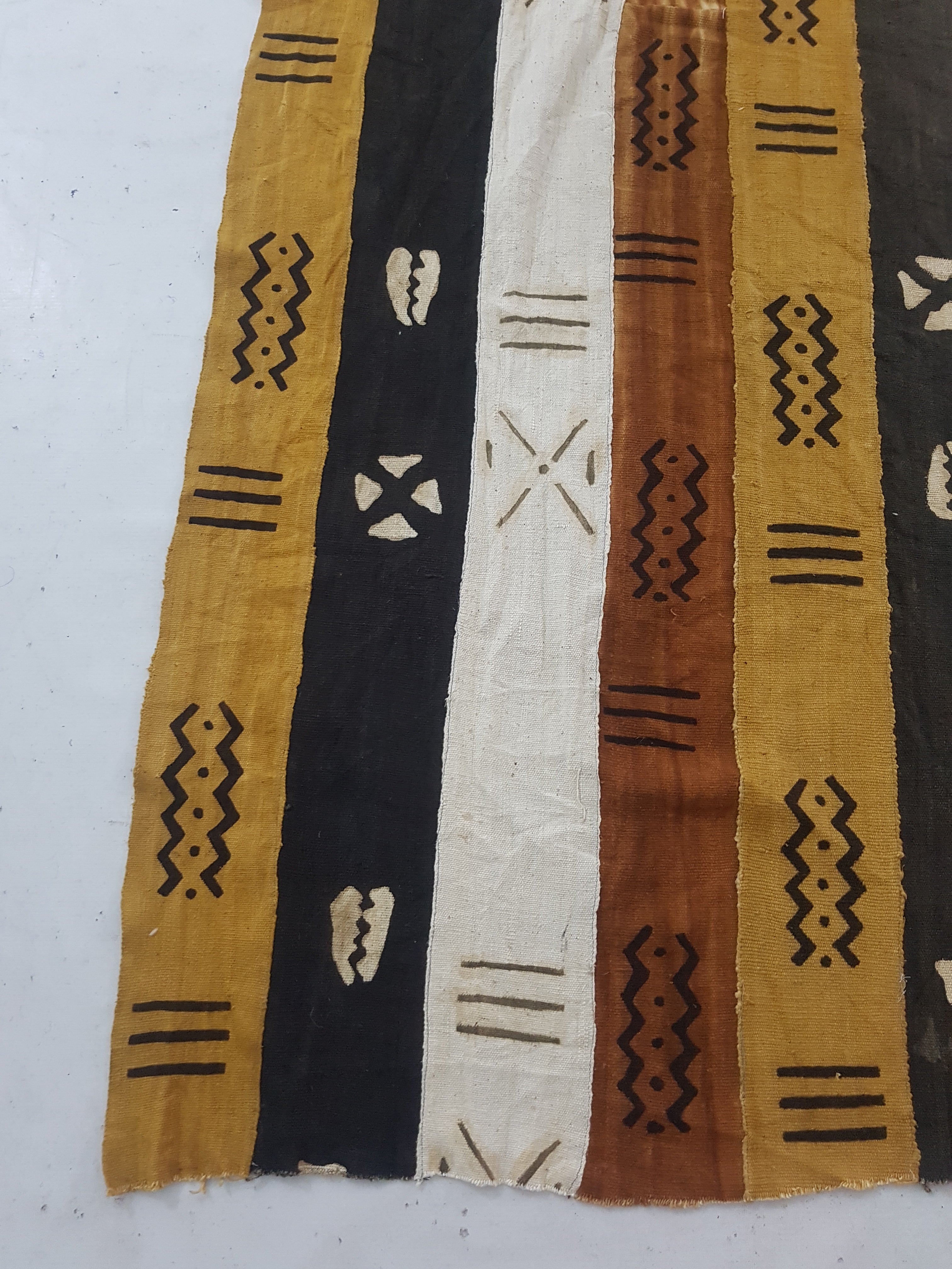 Vintage Traditional Handwoven African Mud Cloth Textile Throw 178x110cm