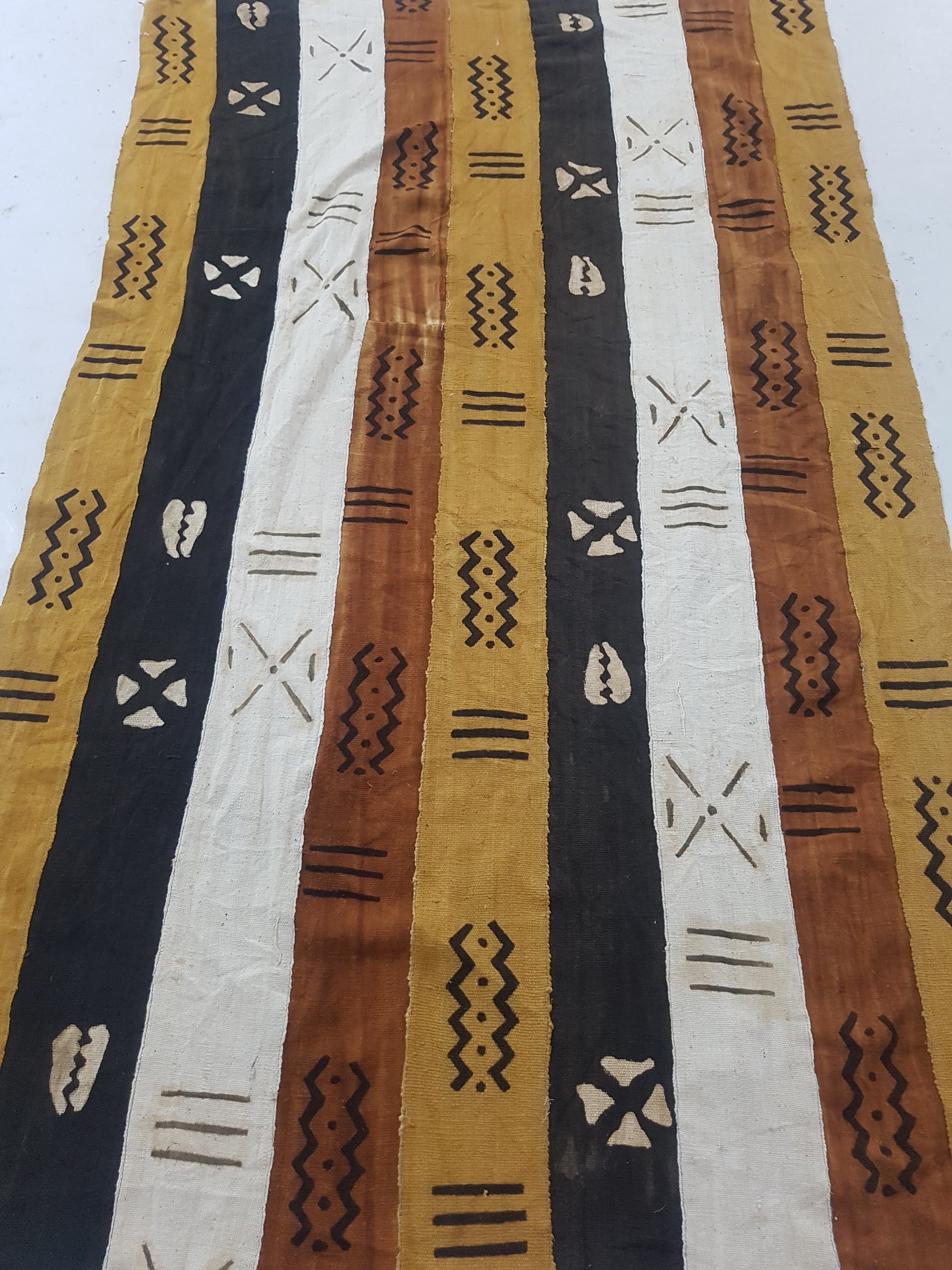 Vintage Traditional Handwoven African Mud Cloth Textile Throw 178x110cm