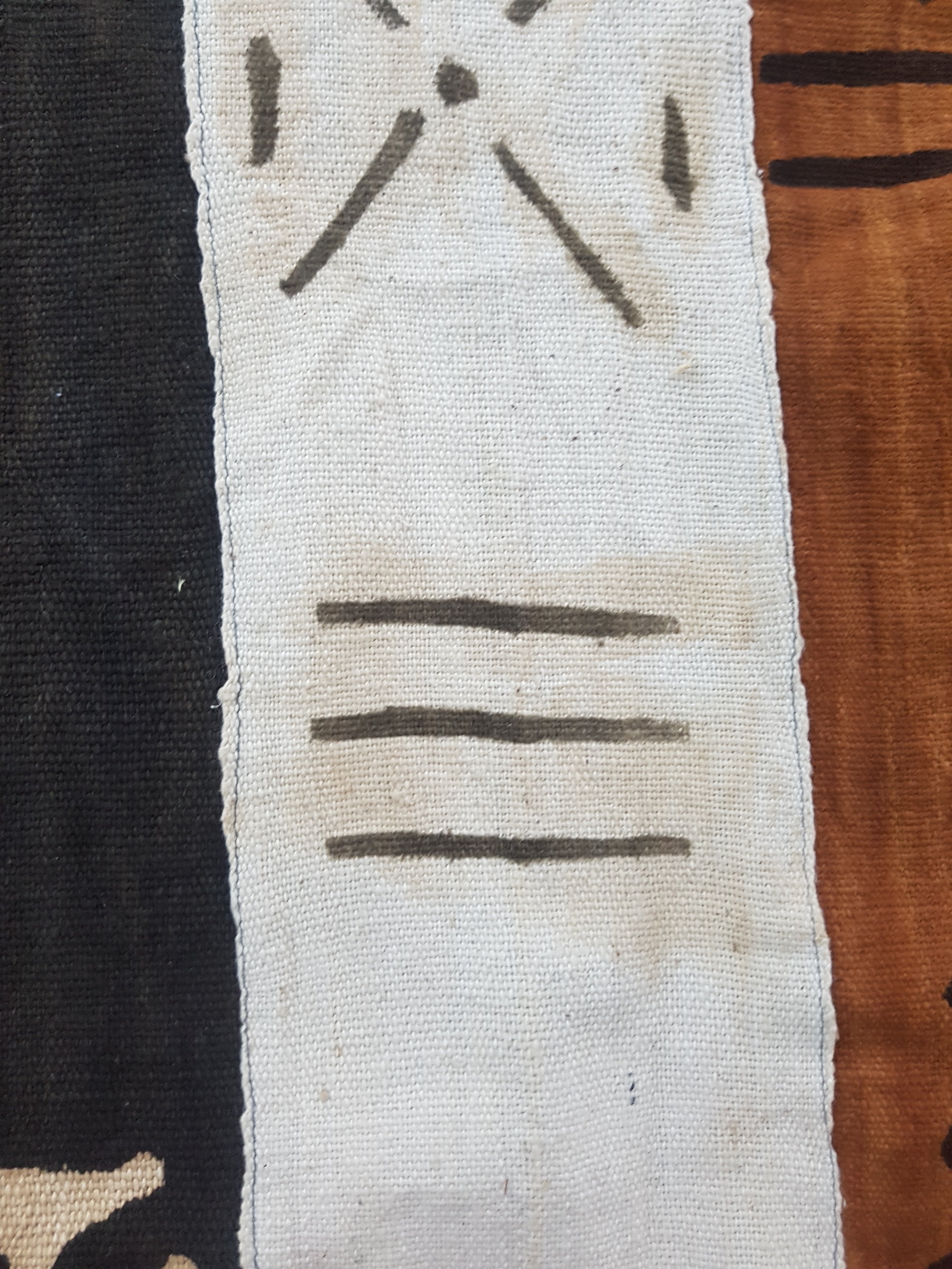Vintage Traditional Handwoven African Mud Cloth Textile Throw 178x110cm