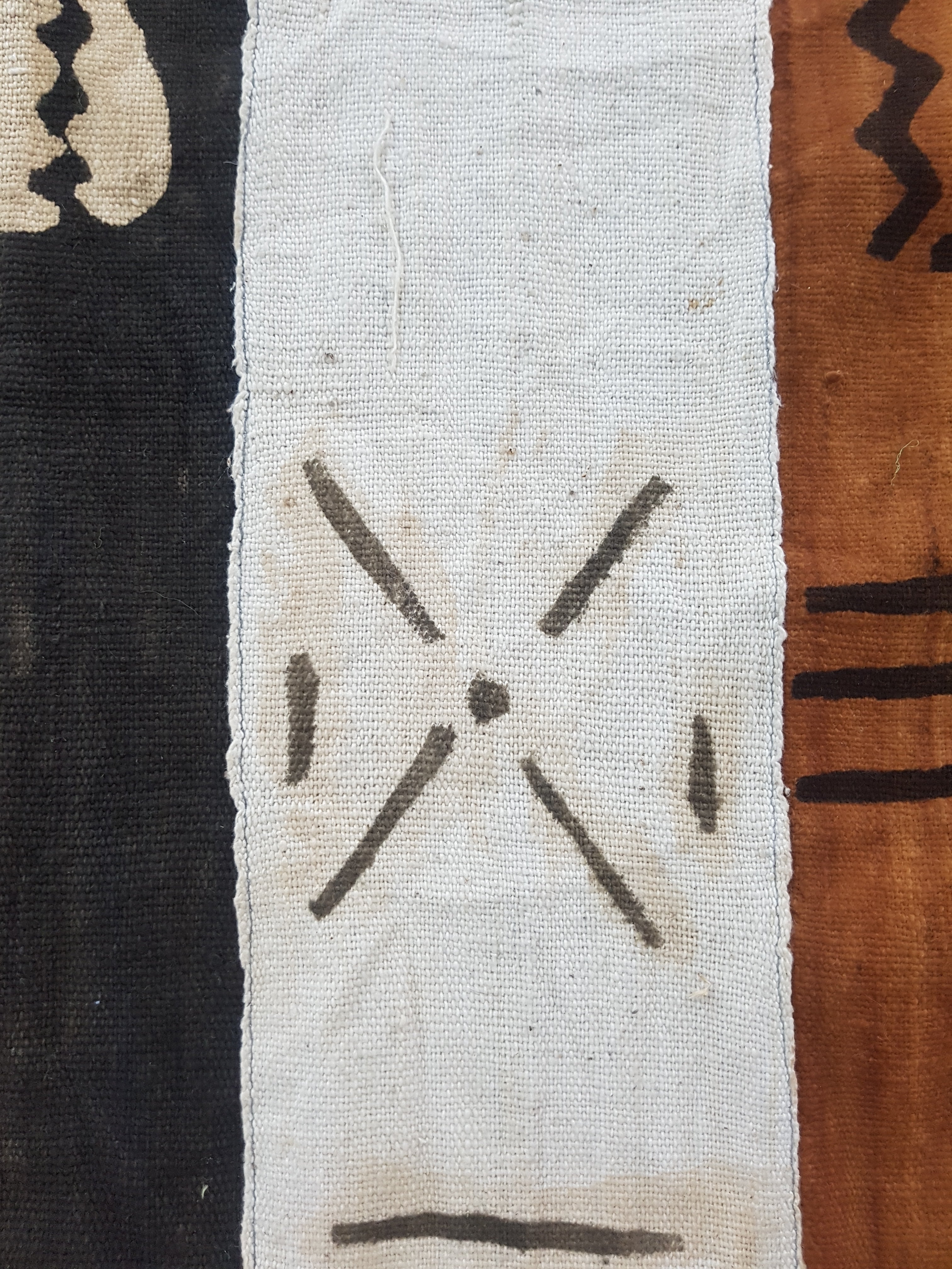 Vintage Traditional Handwoven African Mud Cloth Textile Throw 178x110cm