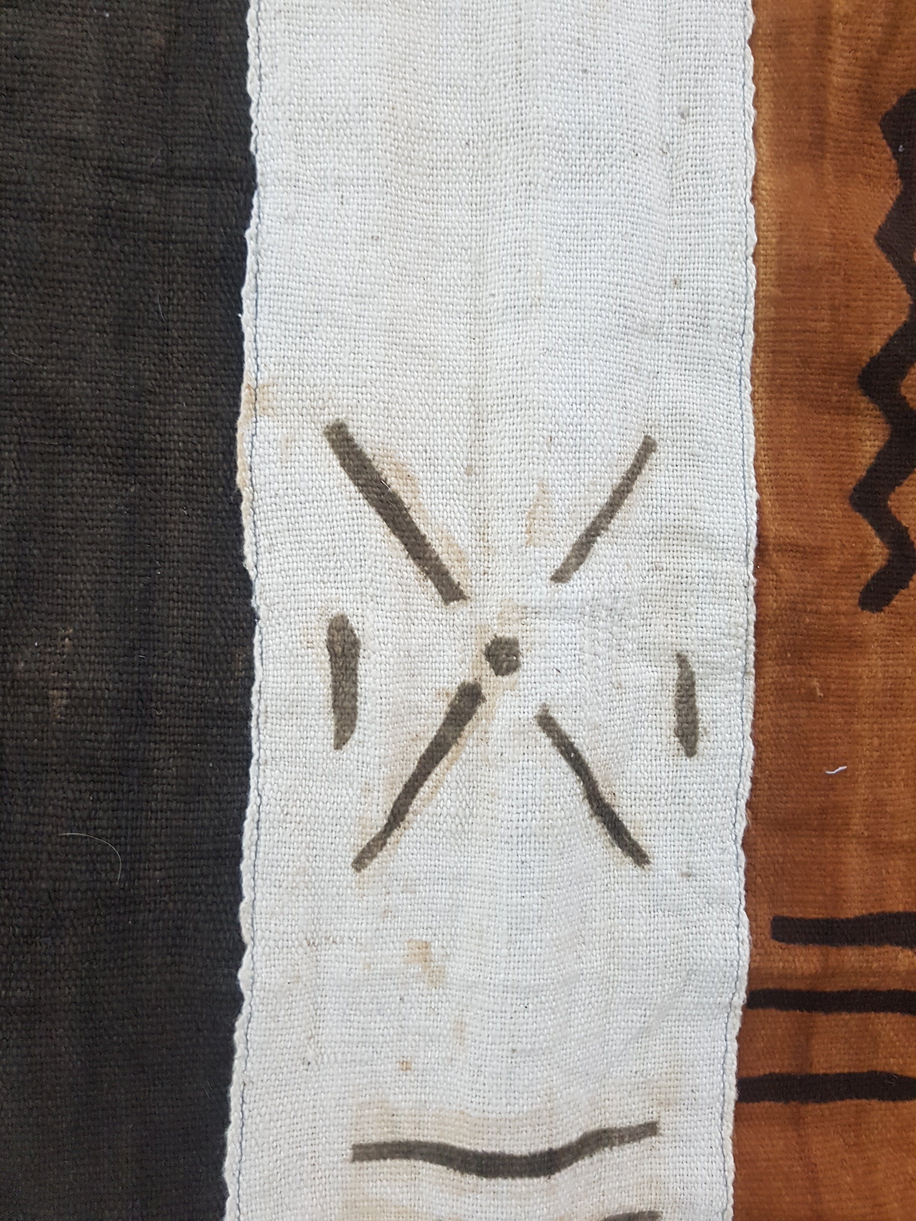 Vintage Traditional Handwoven African Mud Cloth Textile Throw 178x110cm