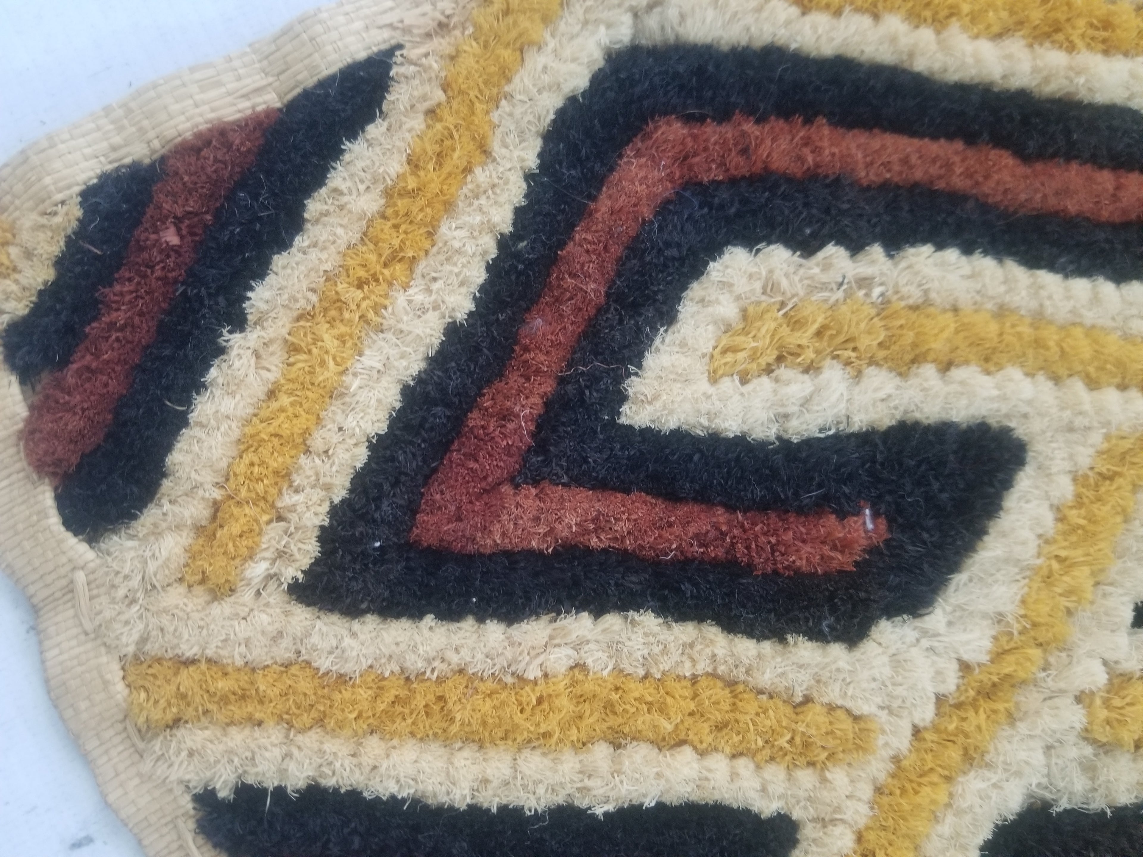 Vintage African Woven Kuba Shoowa Cloth Raffia Textile Panel 69x61cm