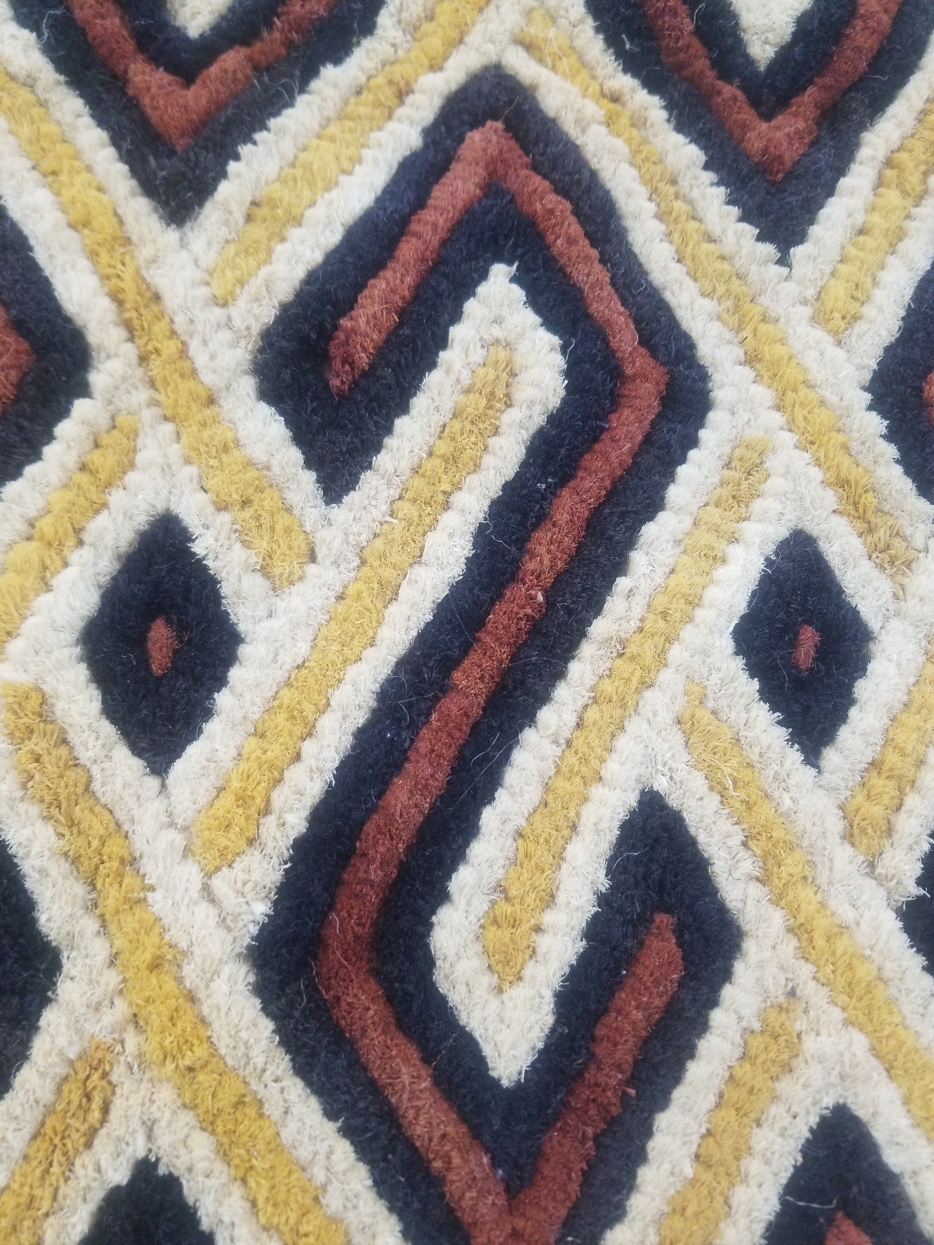Vintage African Woven Kuba Shoowa Cloth Raffia Textile Panel 69x61cm