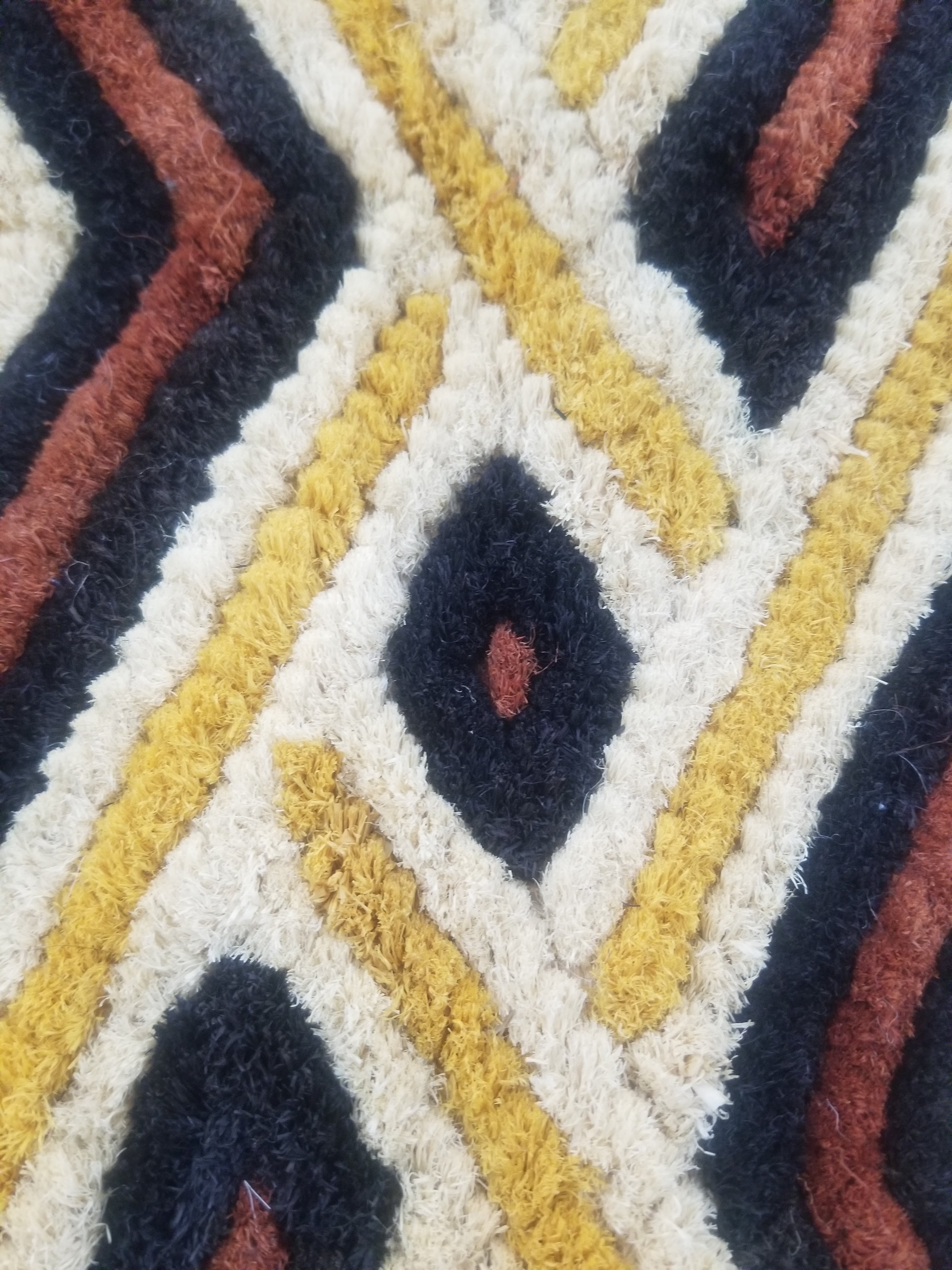 Vintage African Woven Kuba Shoowa Cloth Raffia Textile Panel 69x61cm