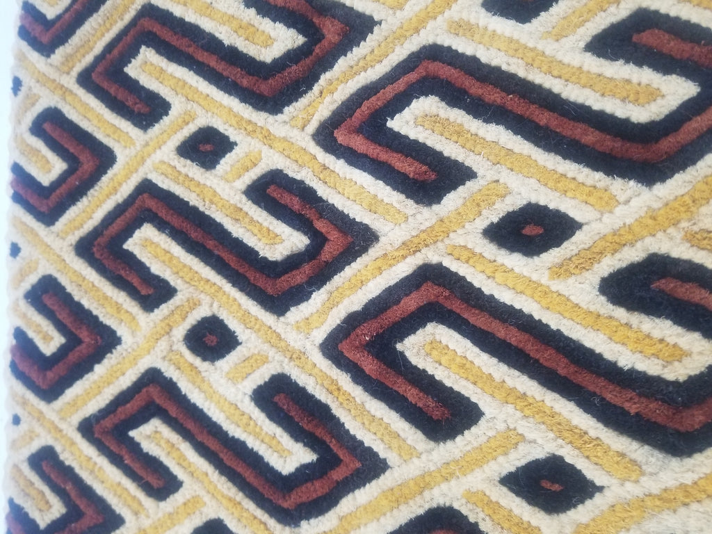 Vintage African Woven Kuba Shoowa Cloth Raffia Textile Panel 69x61cm