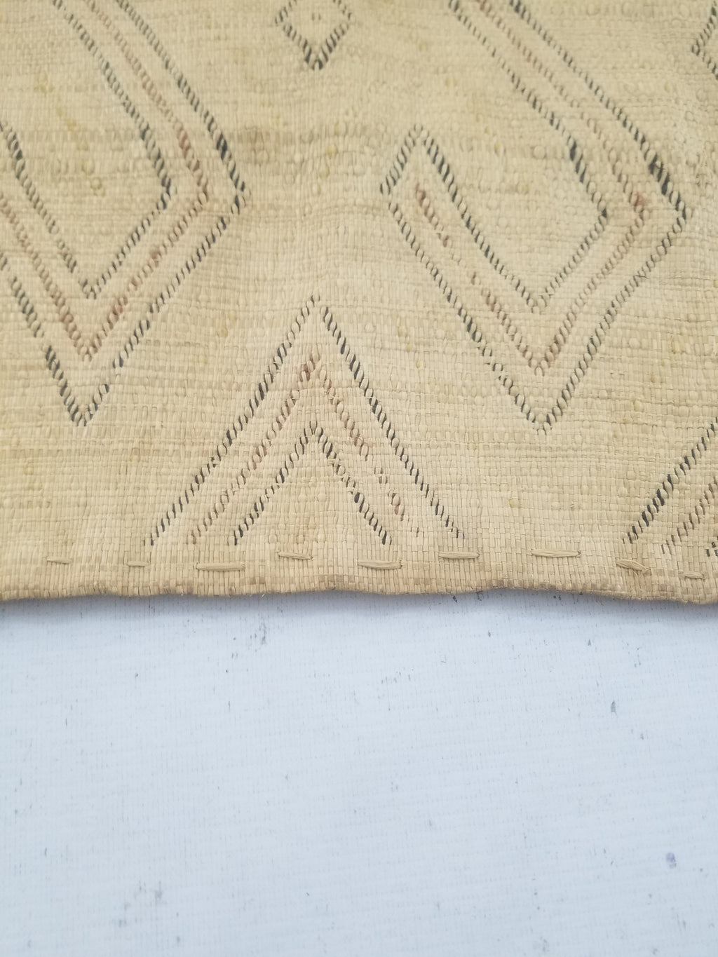 Vintage African Woven Kuba Shoowa Cloth Raffia Textile Panel 69x61cm