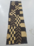 Vintage African Kuba Cloth Natural Woven Raffia Textile Runner 440x62cm