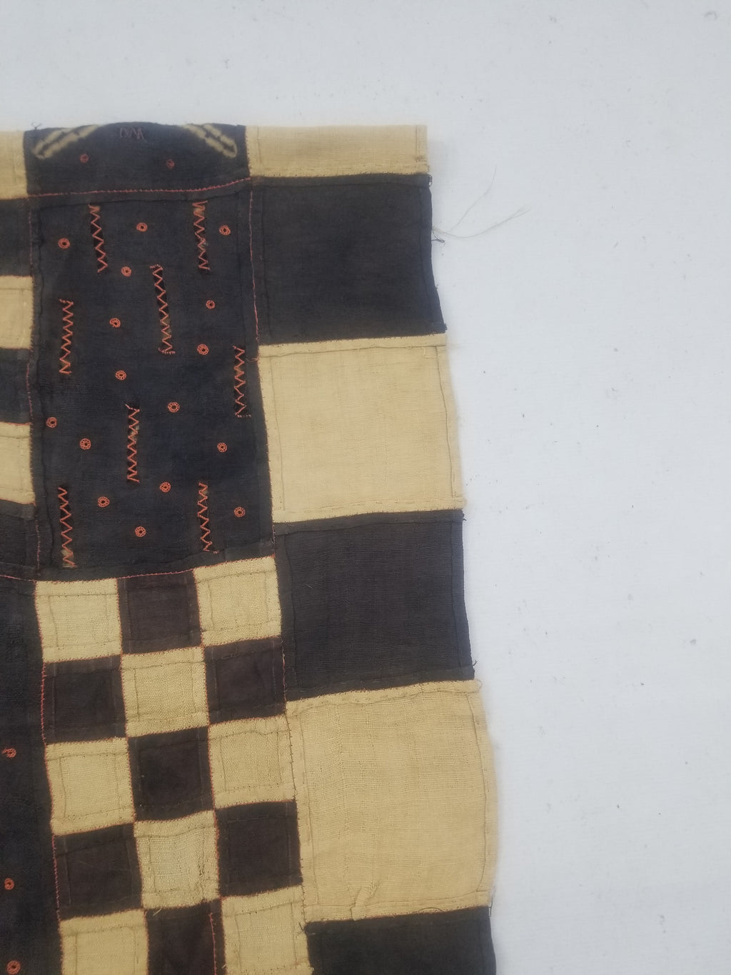 Vintage African Kuba Cloth Natural Woven Raffia Textile Runner 440x62cm