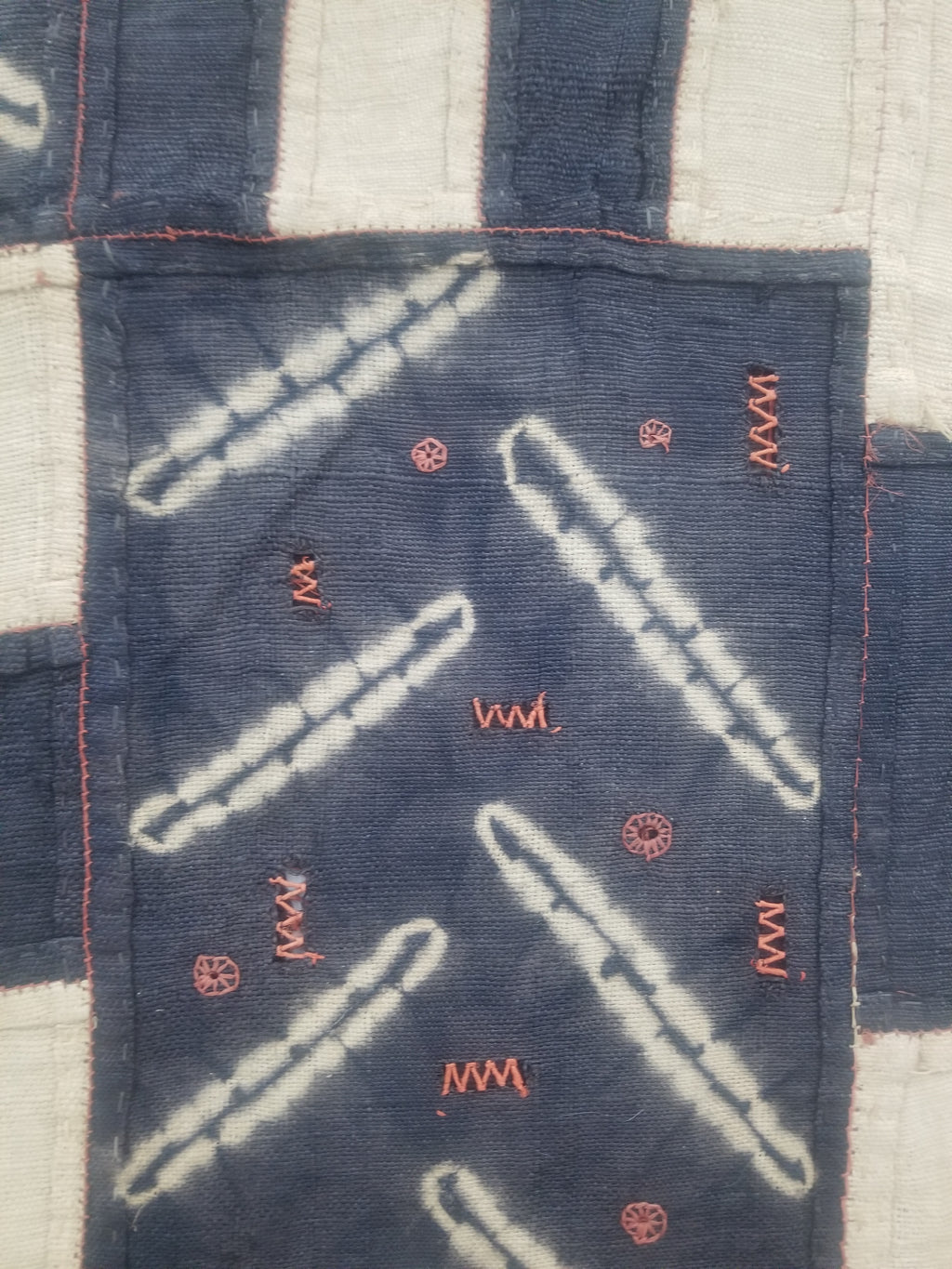 Vintage African Kuba Cloth Natural Woven Raffia Textile Runner 440x62cm