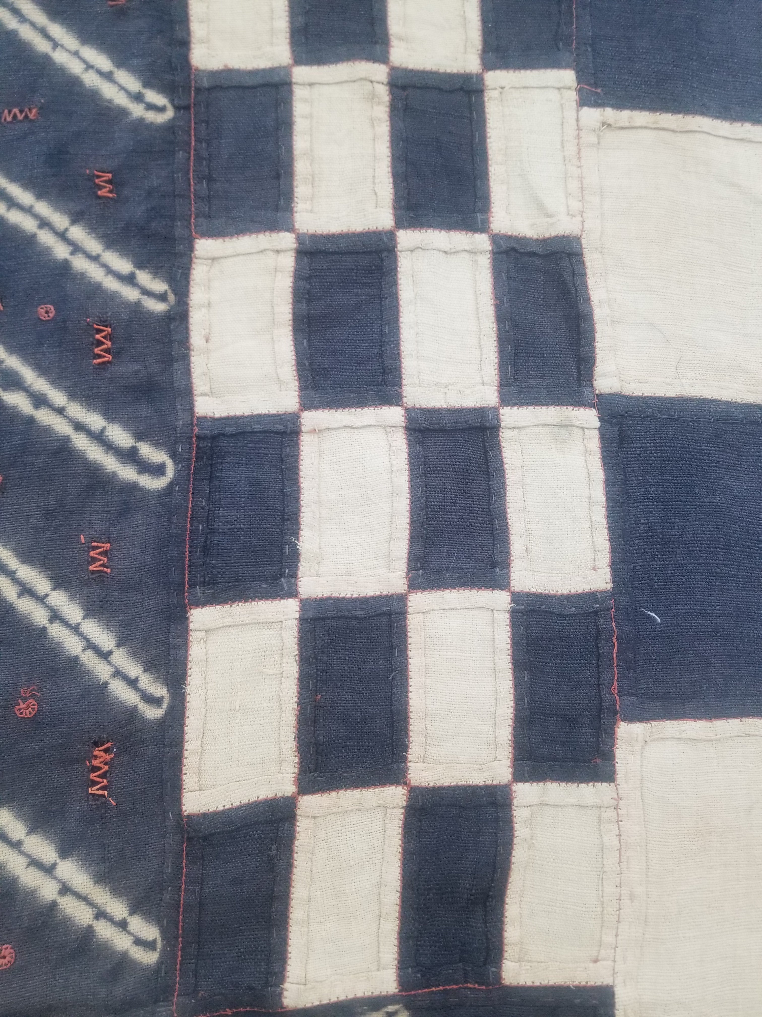 Vintage African Kuba Cloth Natural Woven Raffia Textile Runner 440x62cm