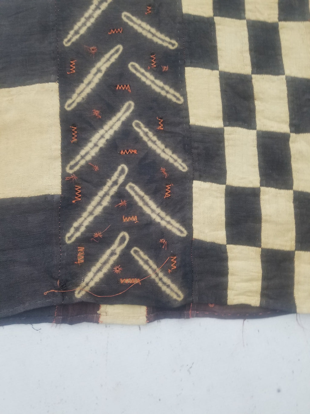 Vintage African Kuba Cloth Natural Woven Raffia Textile Runner 440x62cm