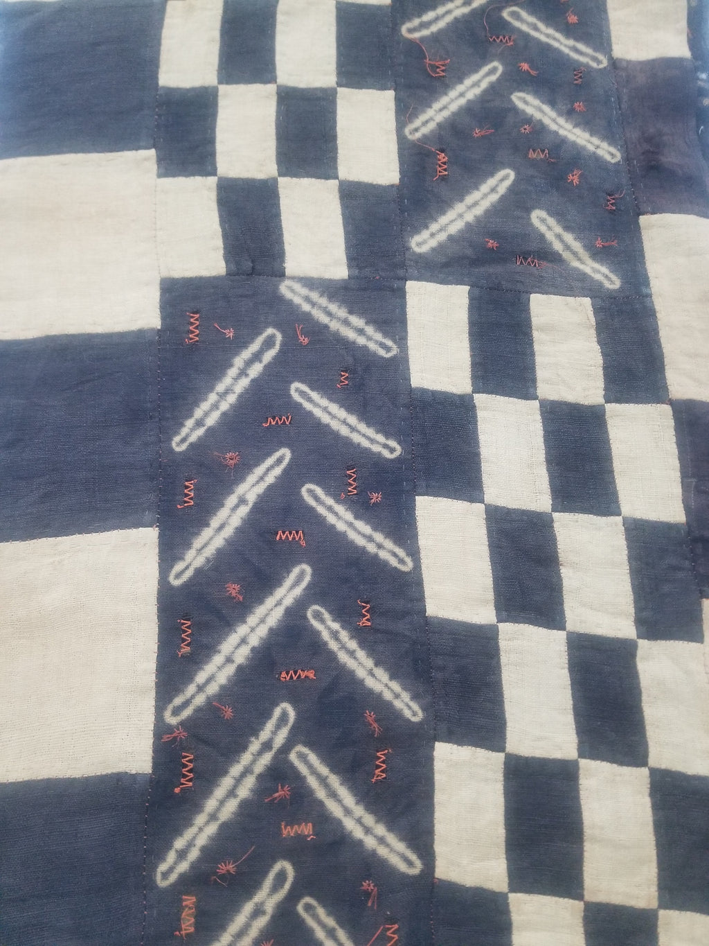 Vintage African Kuba Cloth Natural Woven Raffia Textile Runner 440x62cm