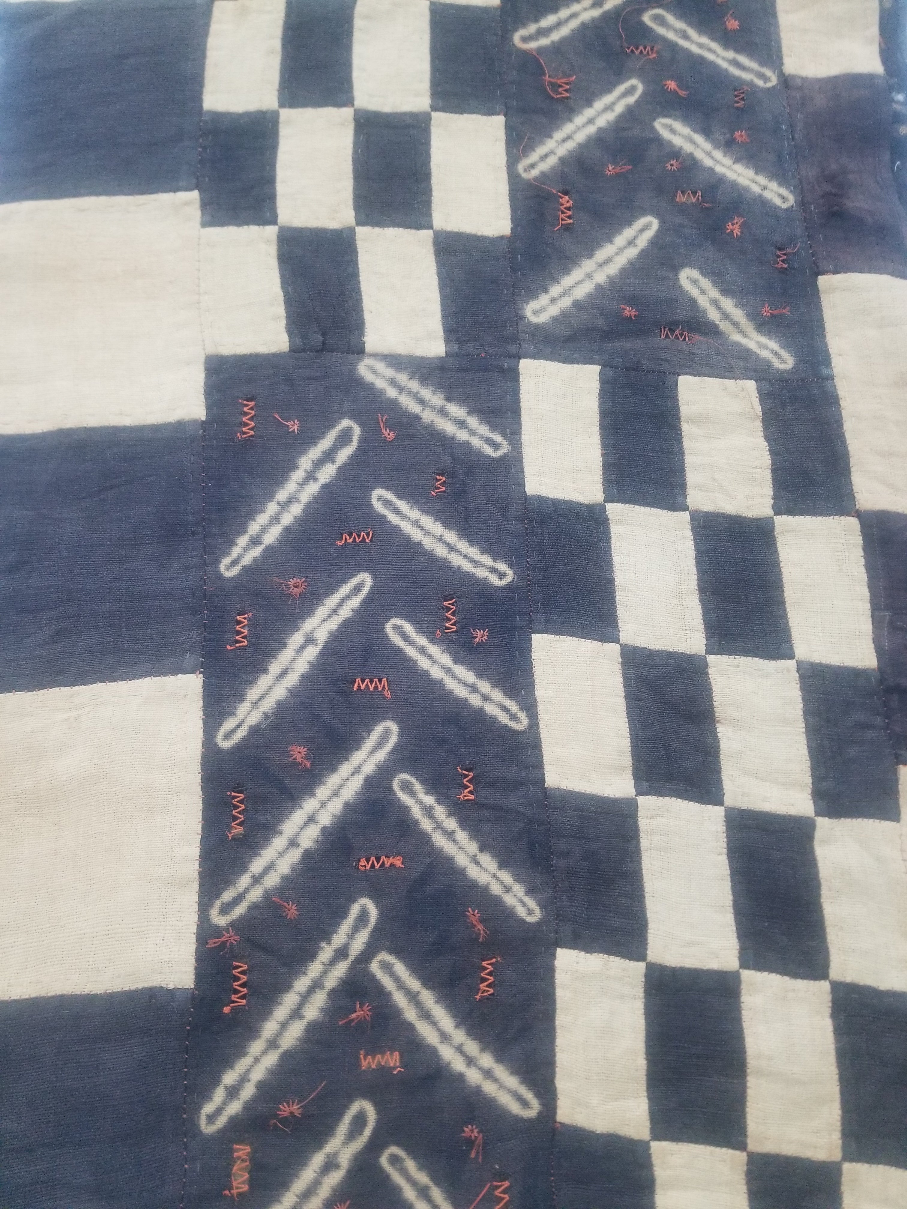 Vintage African Kuba Cloth Natural Woven Raffia Textile Runner 440x62cm