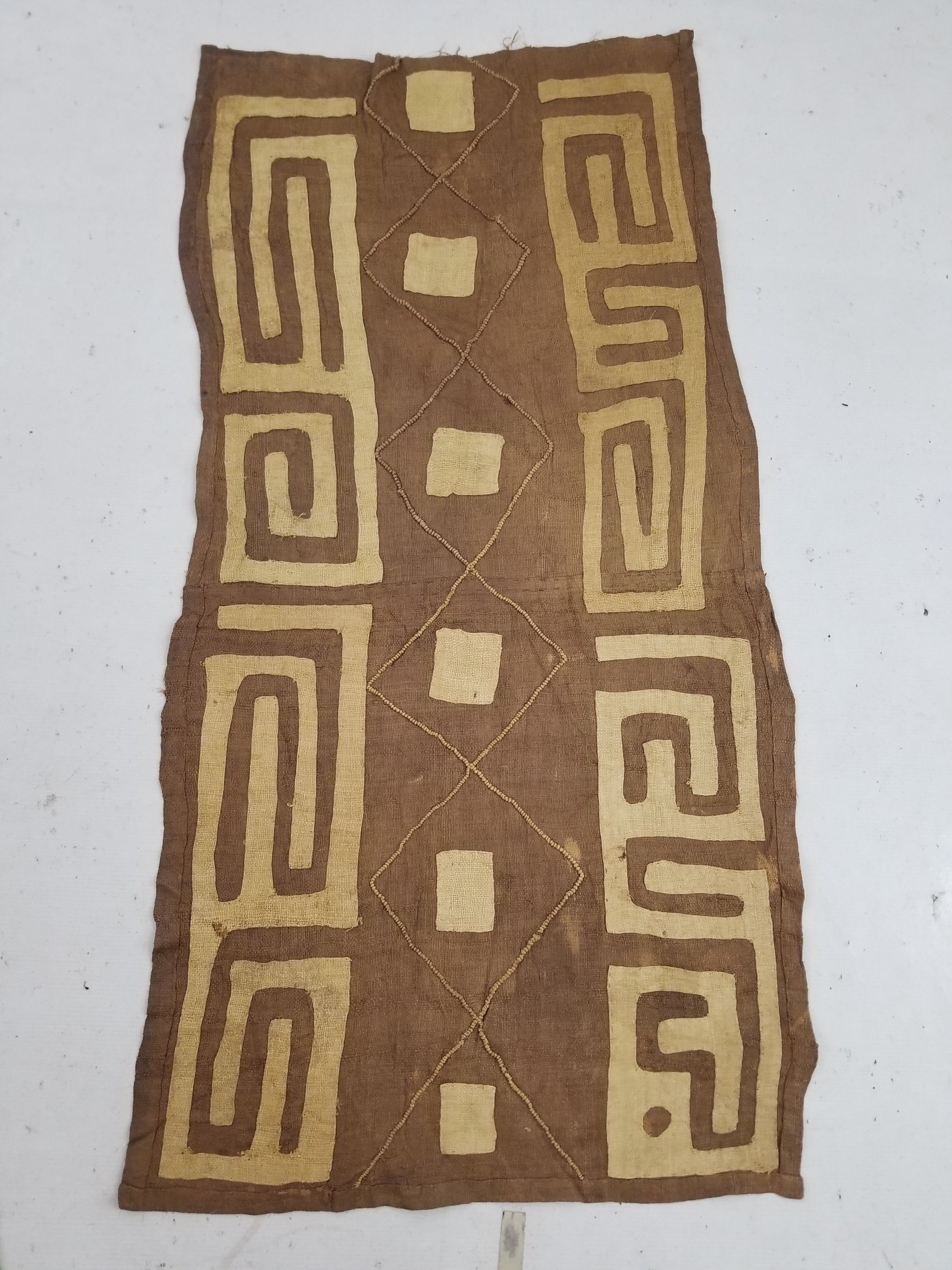 Vintage African Kuba Cloth Textile Panel 114x57cm