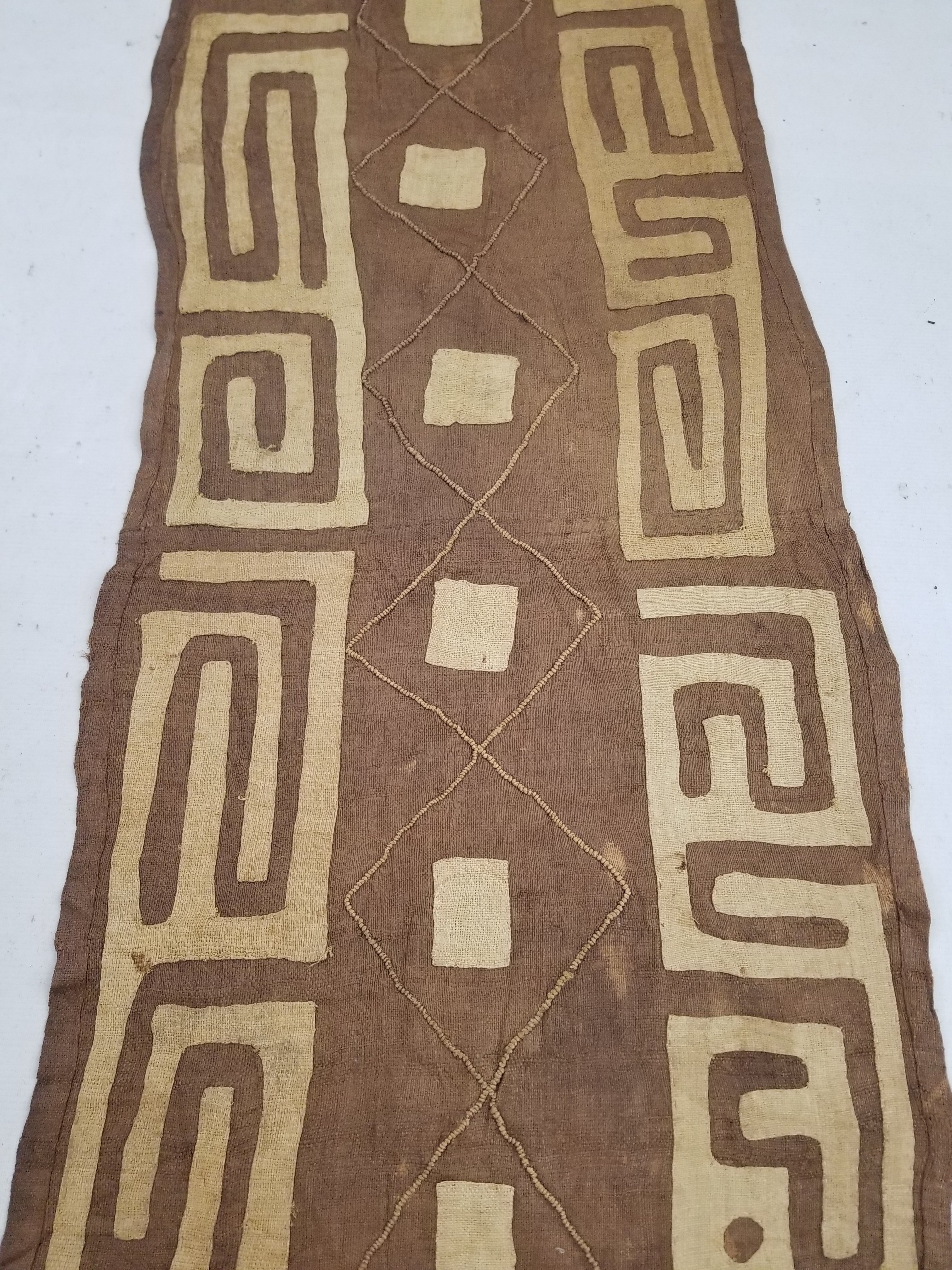 Vintage African Kuba Cloth Textile Panel 114x57cm