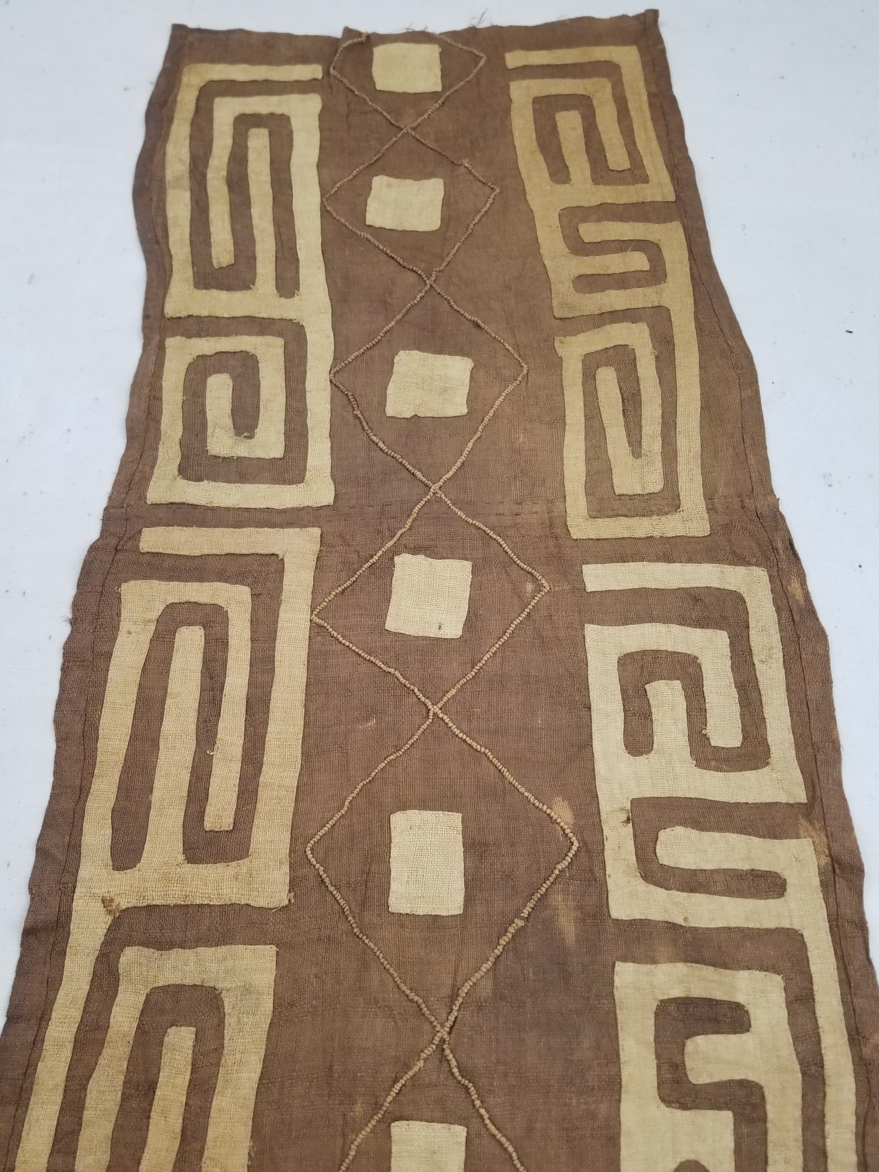 Vintage African Kuba Cloth Textile Panel 114x57cm