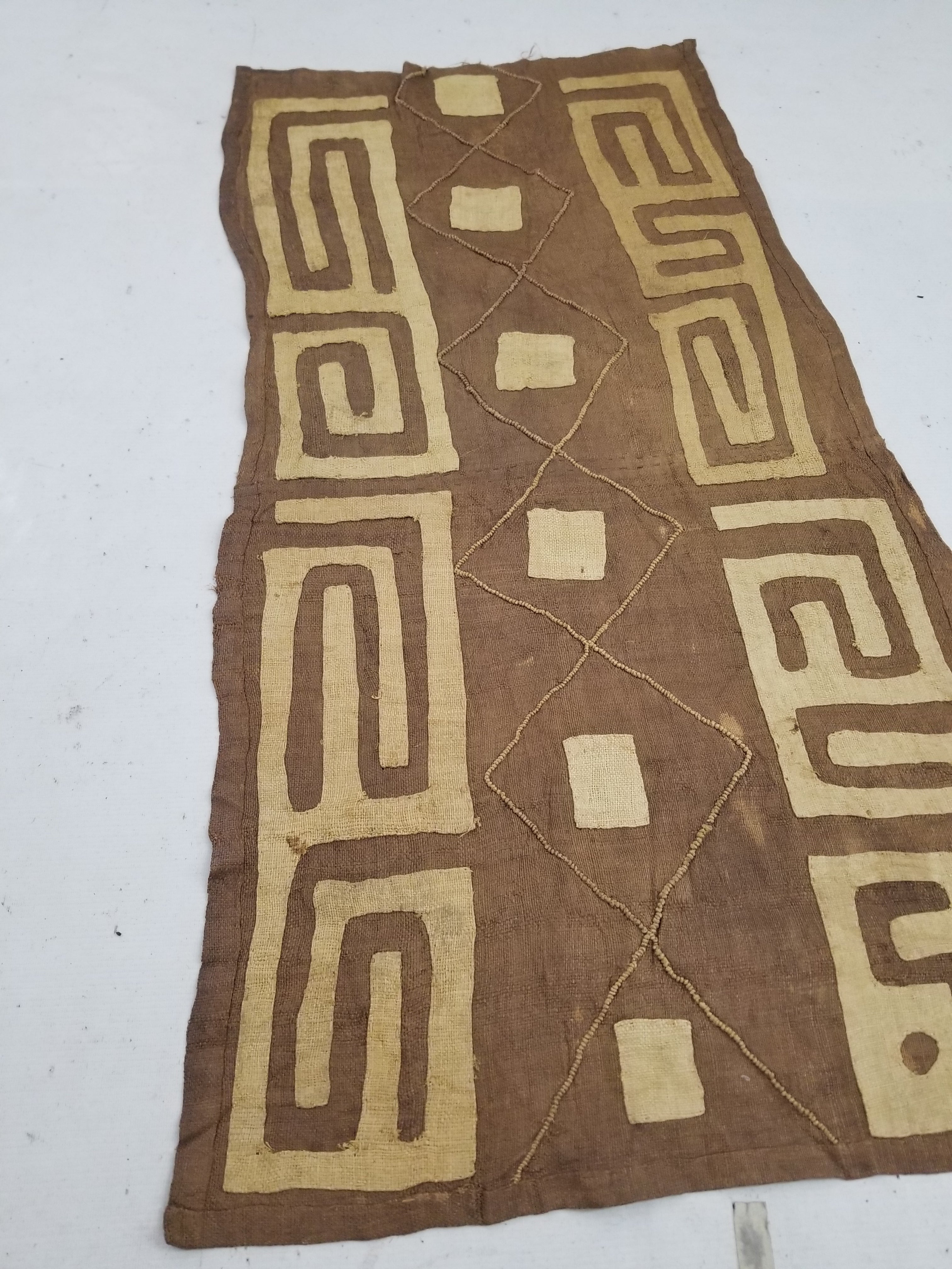Vintage African Kuba Cloth Textile Panel 114x57cm