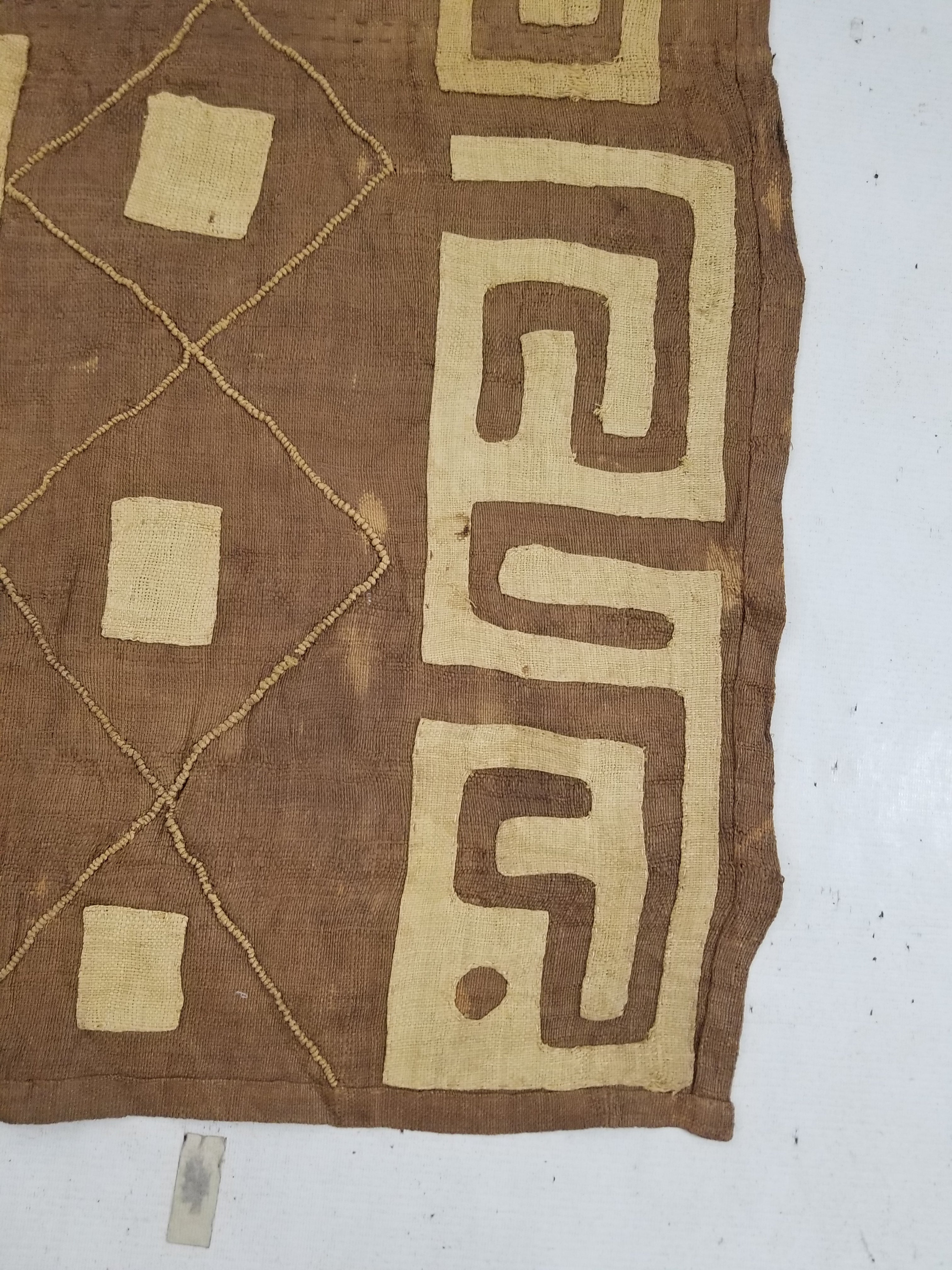 Vintage African Kuba Cloth Textile Panel 114x57cm