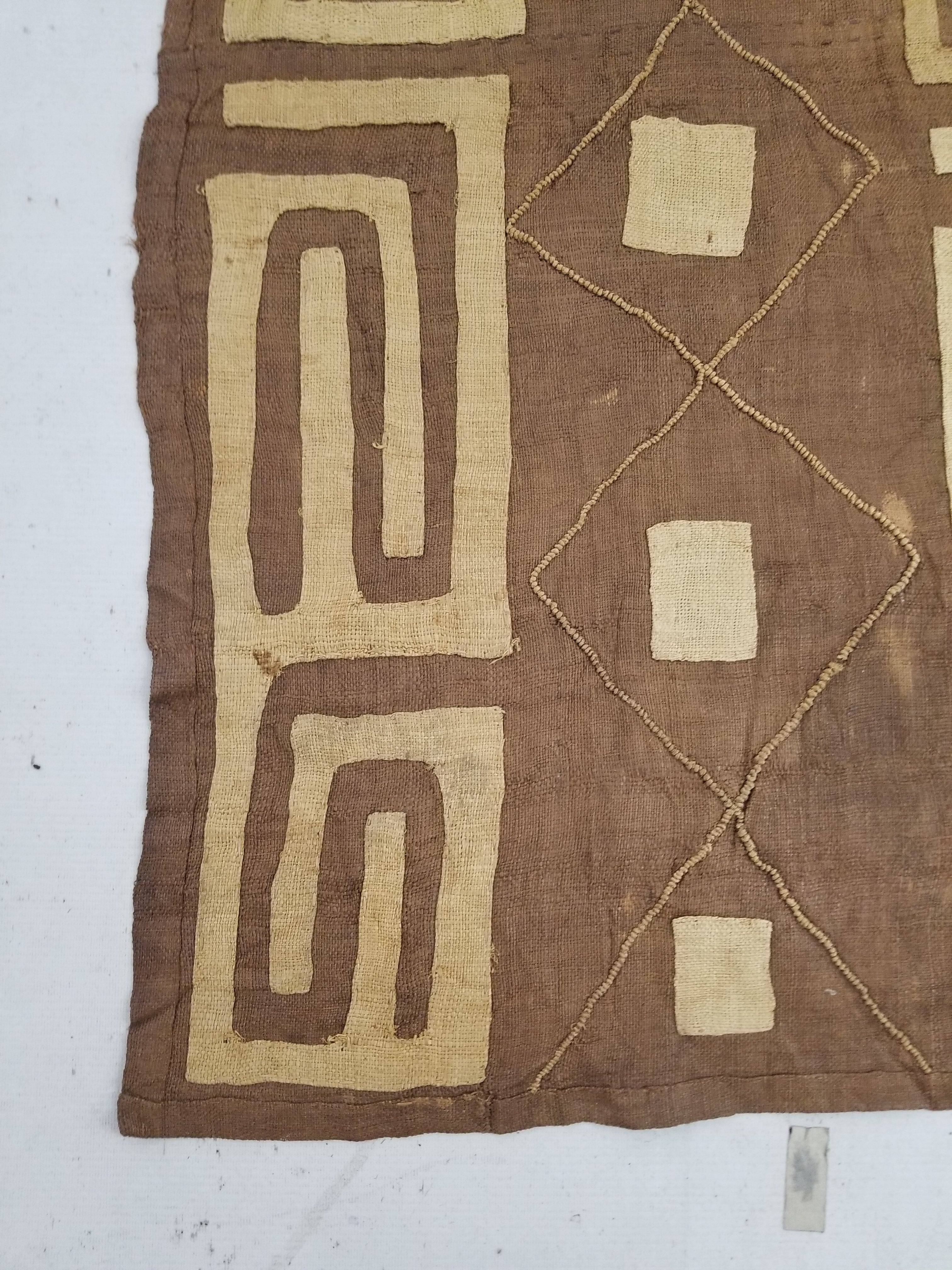Vintage African Kuba Cloth Textile Panel 114x57cm