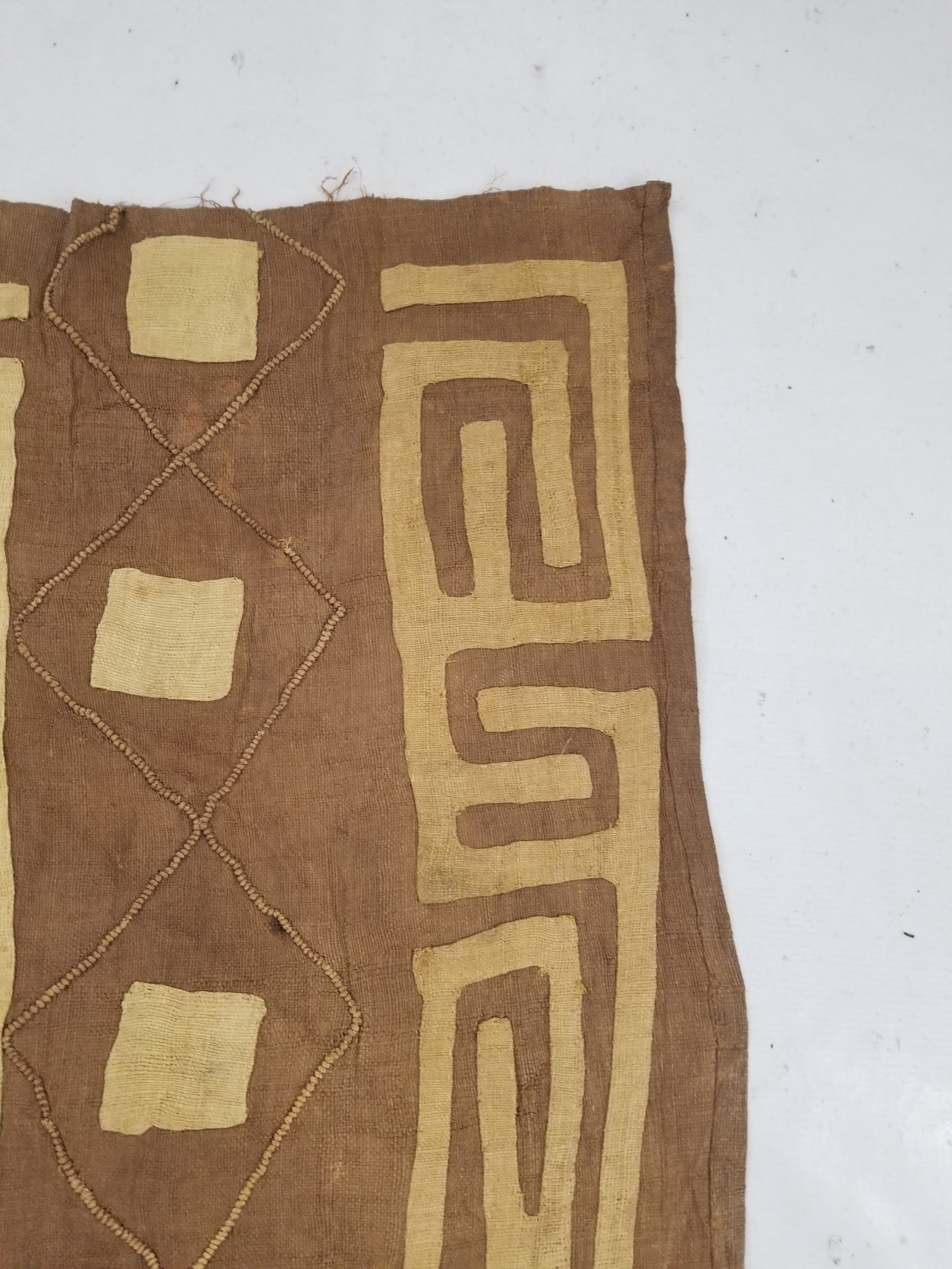 Vintage African Kuba Cloth Textile Panel 114x57cm